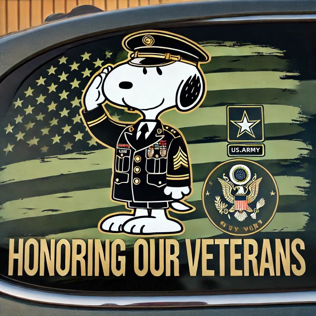 Honoring Veterans Snoopy Car Decals