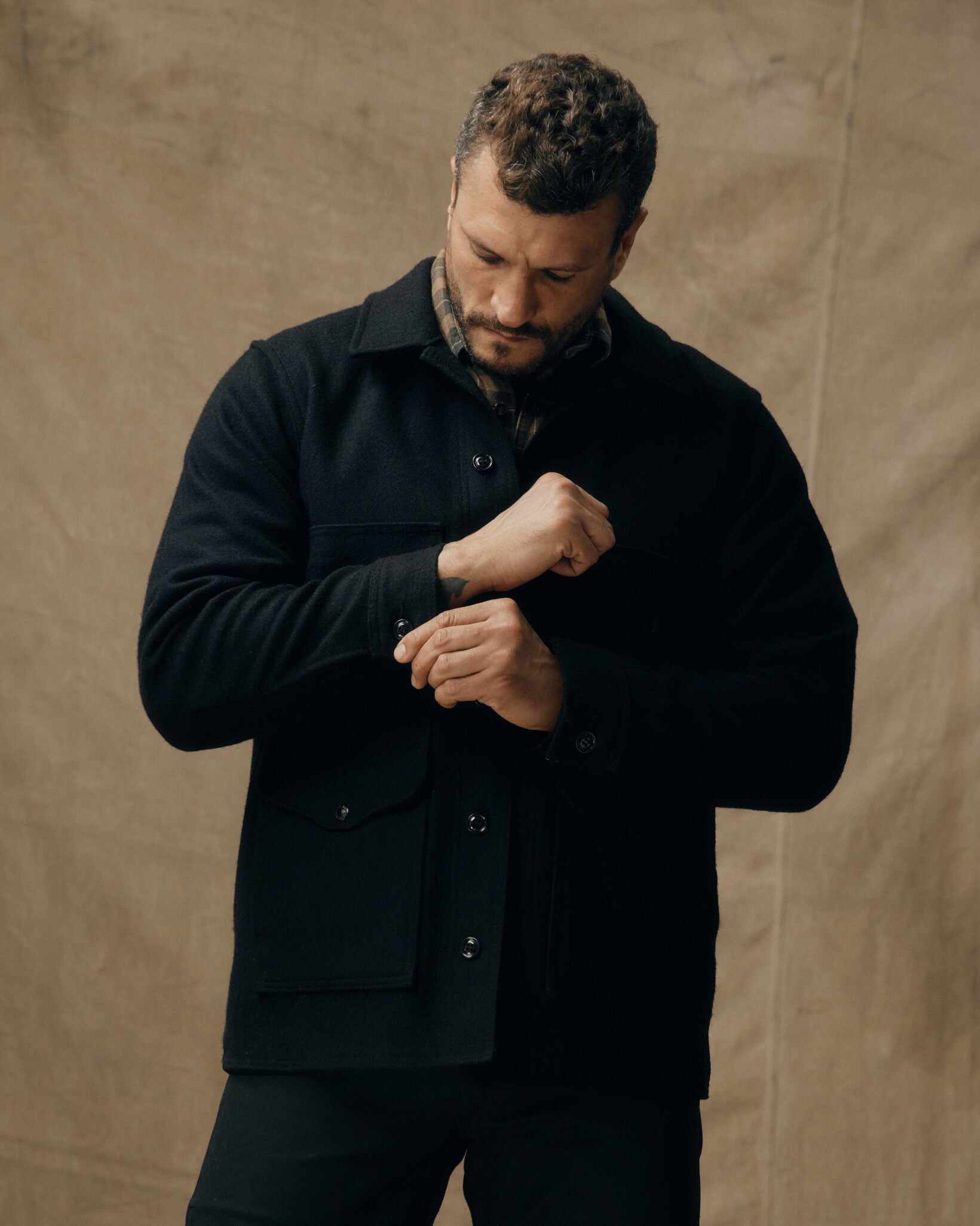 Mackinaw Wool Cruiser Jacket - Dark Navy / Solid