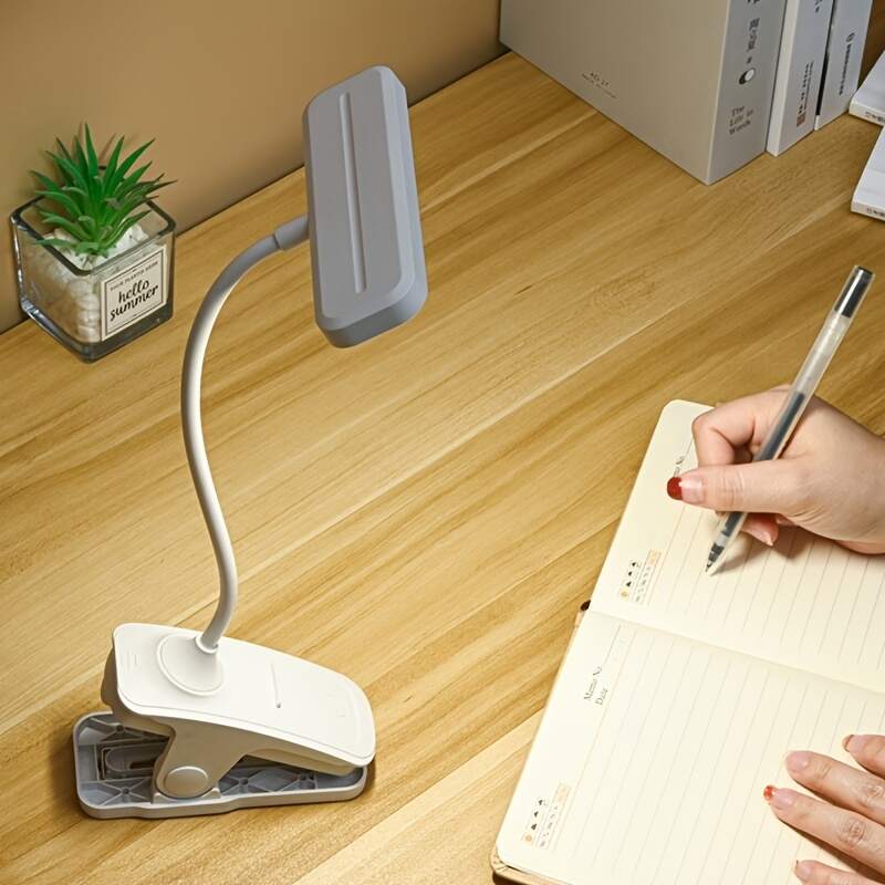 1pc Bedroom Table Lamp, Eye Protection, Clip Type, Suitable For Bedroom Study And Student Dormitory