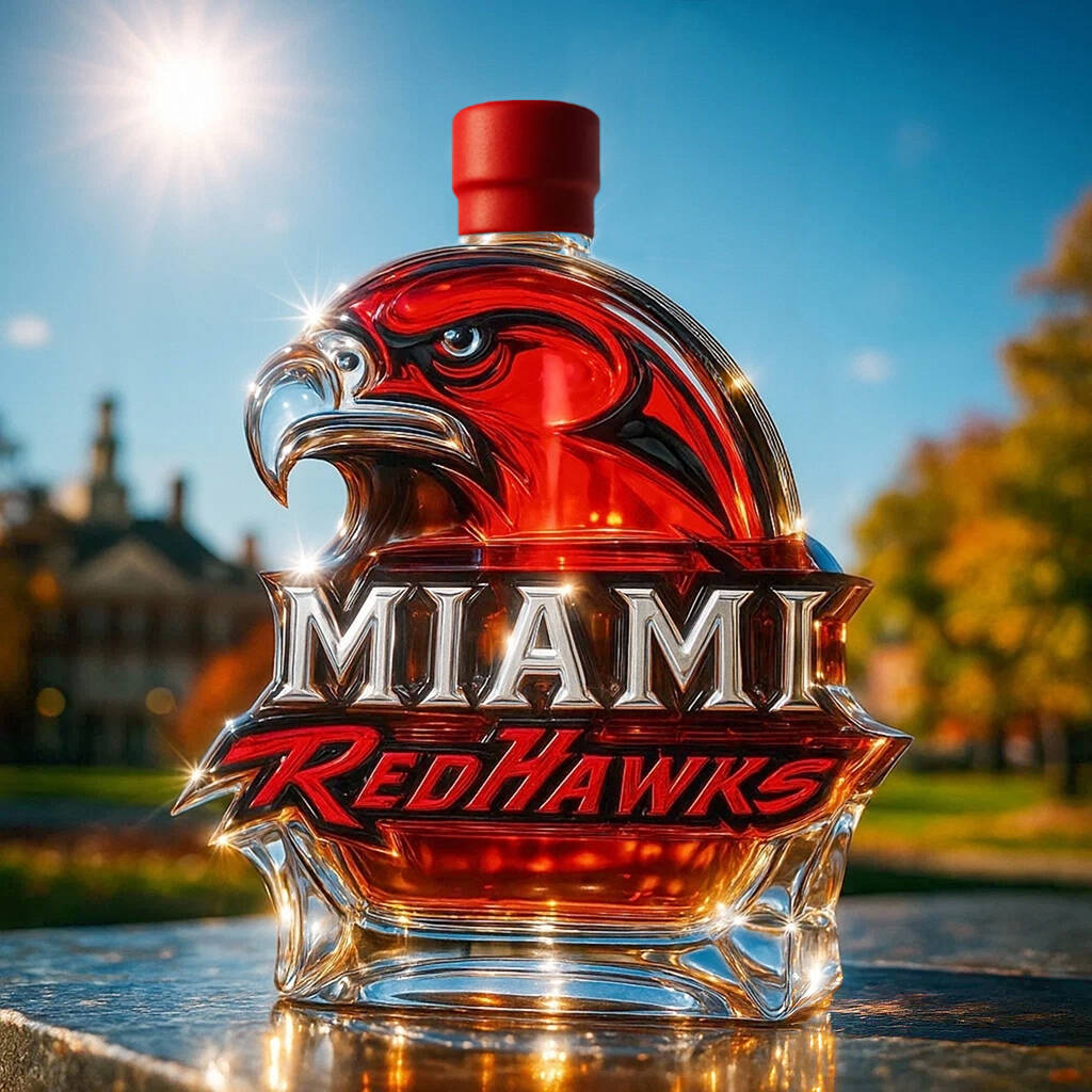 Miami University RedHawks Whisky Bottle