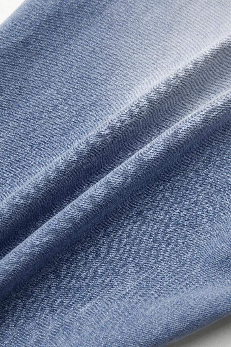 Wash Double Button Flap Pocket Mid Waist Straight Leg Jeans