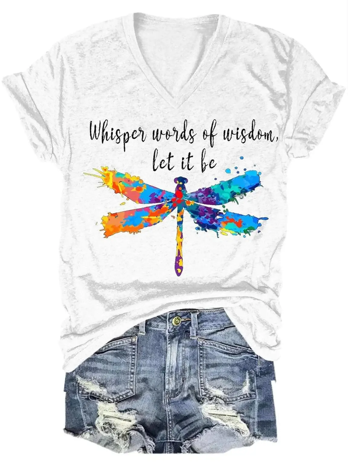 Whisper Words Of Wisdom Let It Be Art Casual T-shirt