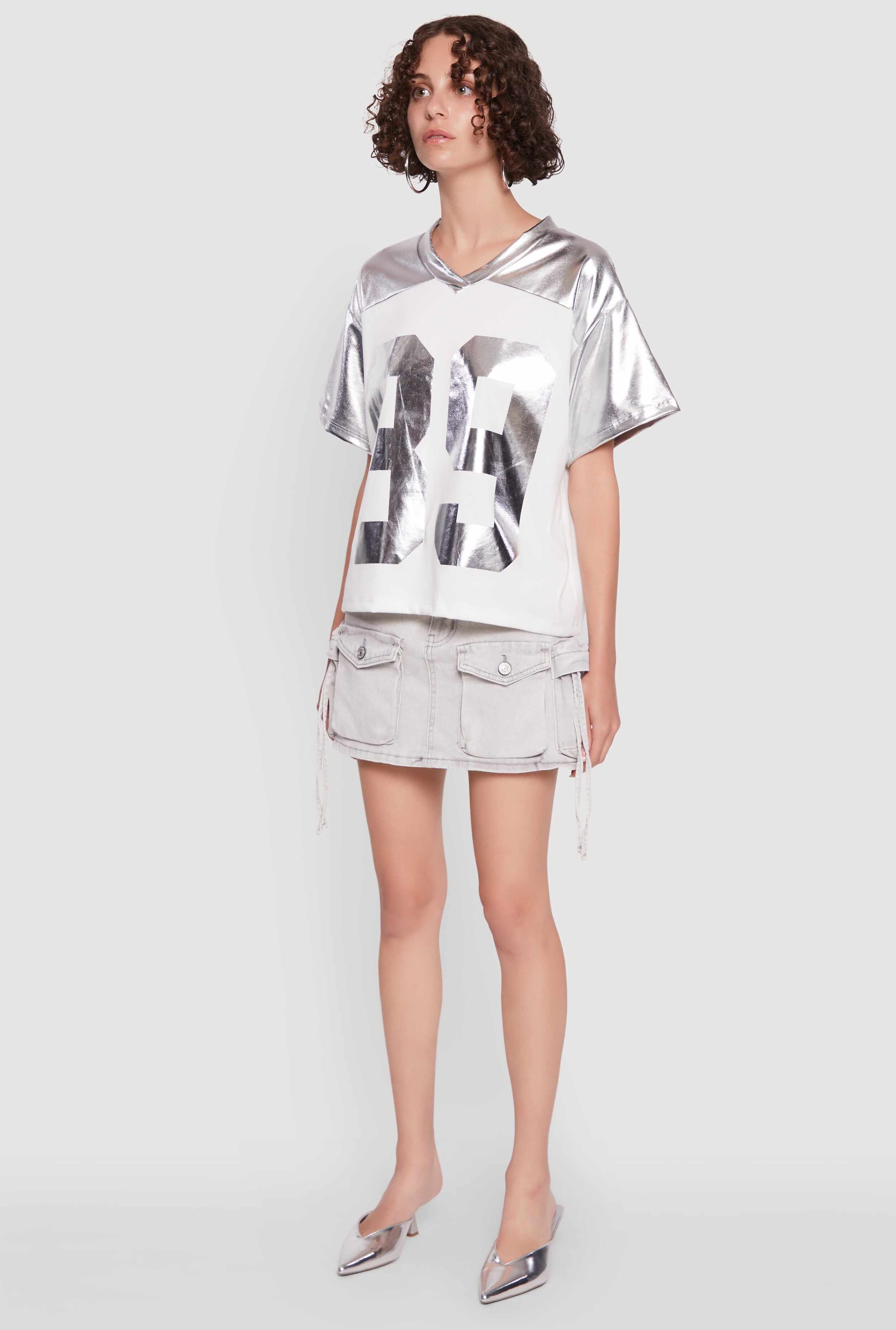 Metallic 89 Graphic Football T-Shirt