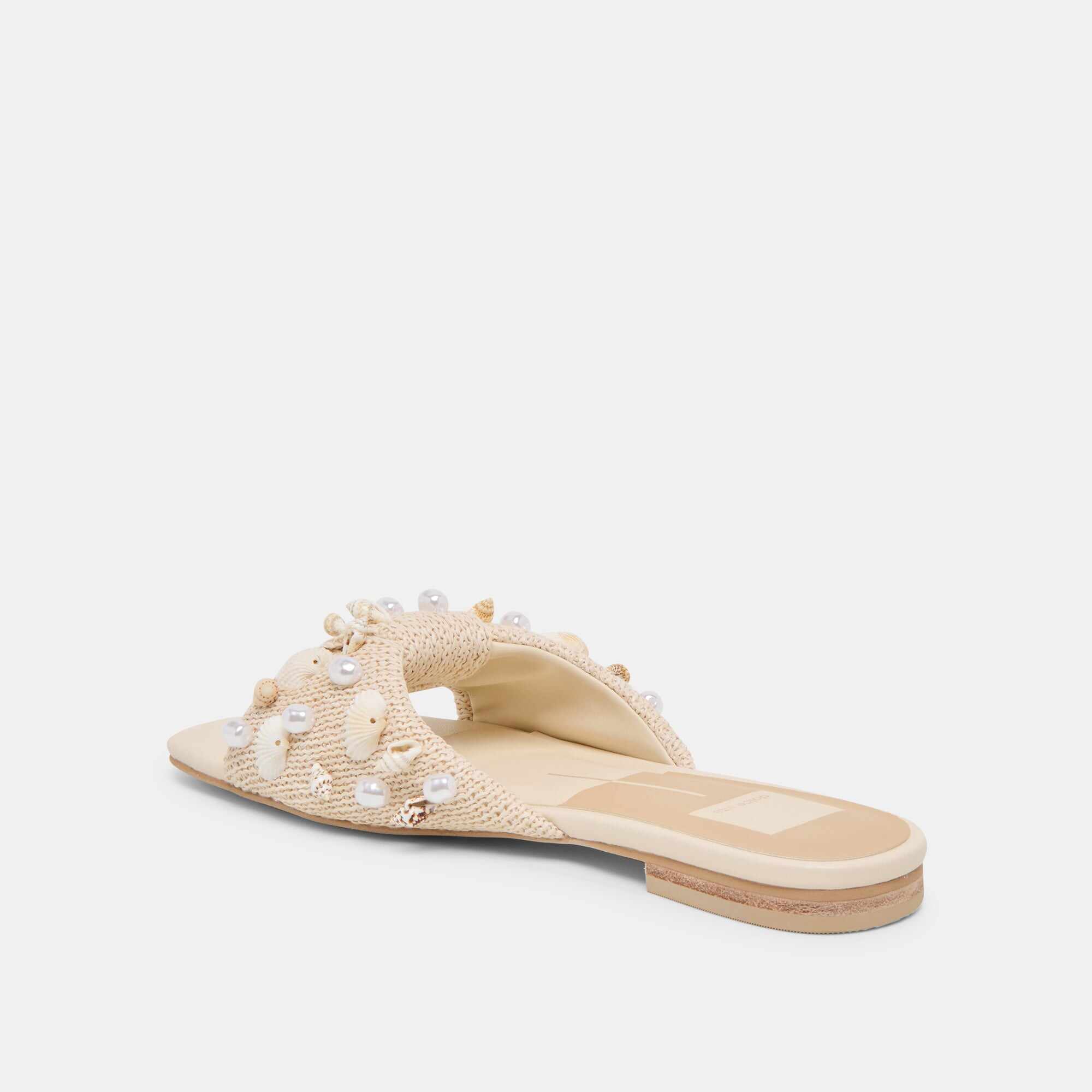 LIZZA SANDALS OATMEAL BEADED RAFFIA