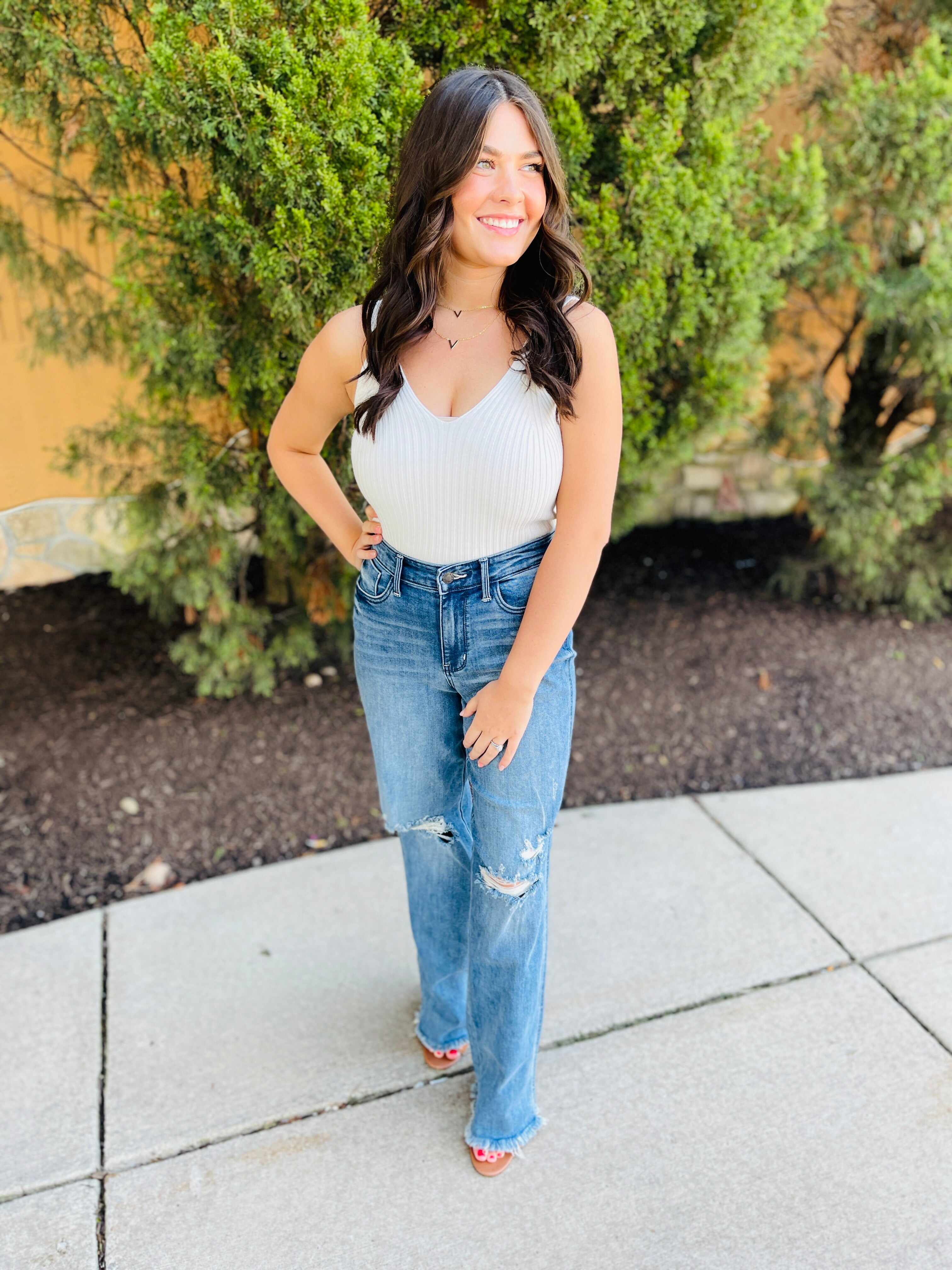 REG/CURVY Straight Up Wide Leg Straight Jeans