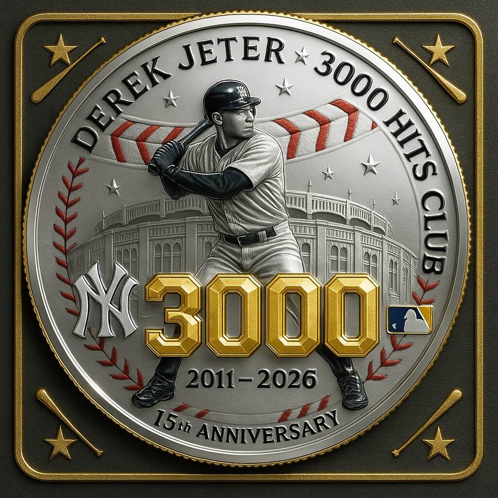 Yankees Legend Derek Jeter 3000 Hits Collector’s Coin (15th Anniversary Edition)