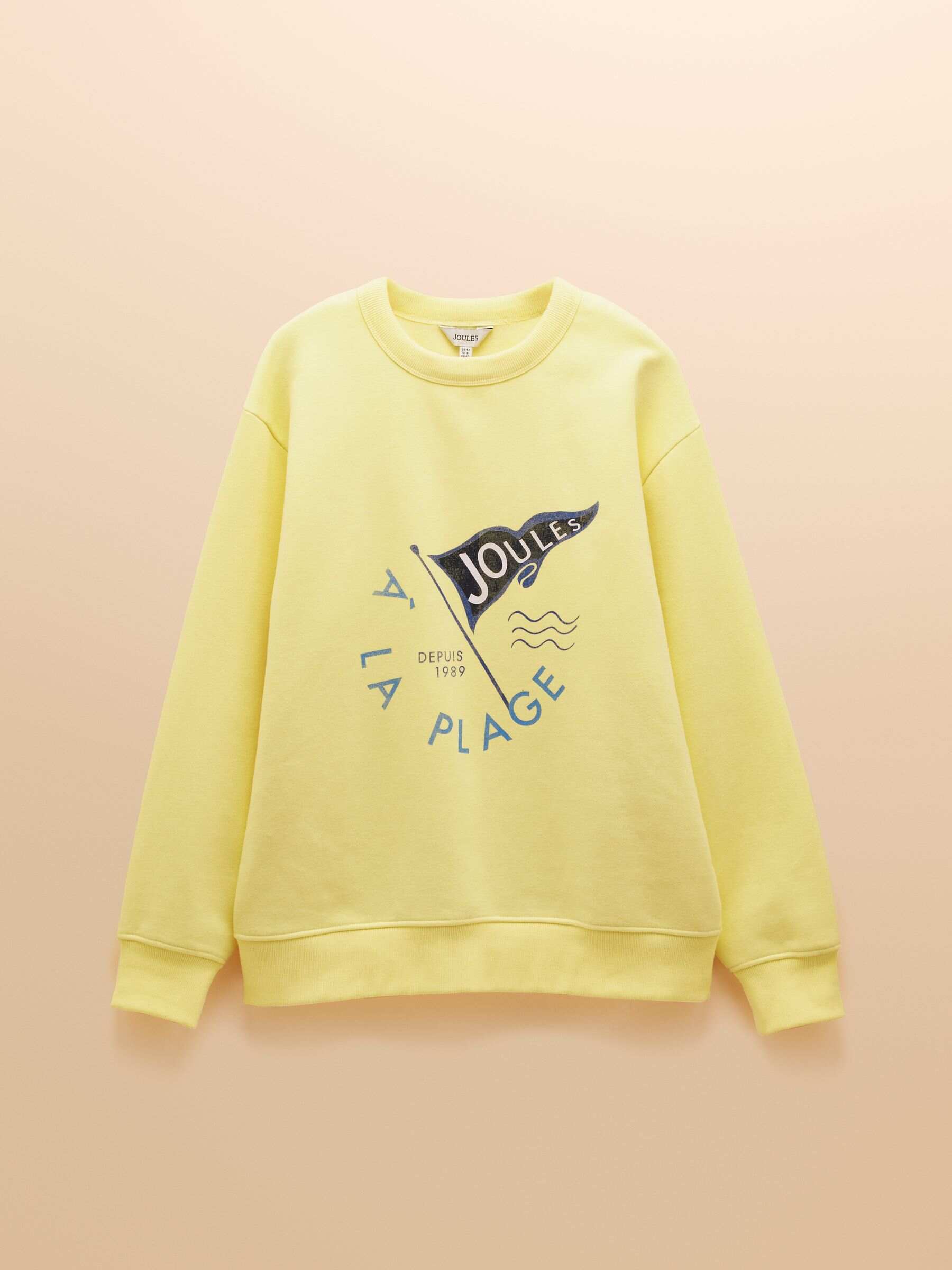 Graphic Yellow Cotton Rich Crew Neck Sweatshirt