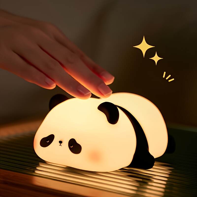 Adorable Panda Touch-Activated Sleep Light - USB Rechargeable, Soft LED Night Lamp with Color Changing - Perfect Gift for Boys, Girls, and Friends - Ideal for Christmas, Birthdays, and Panda Room Decor
