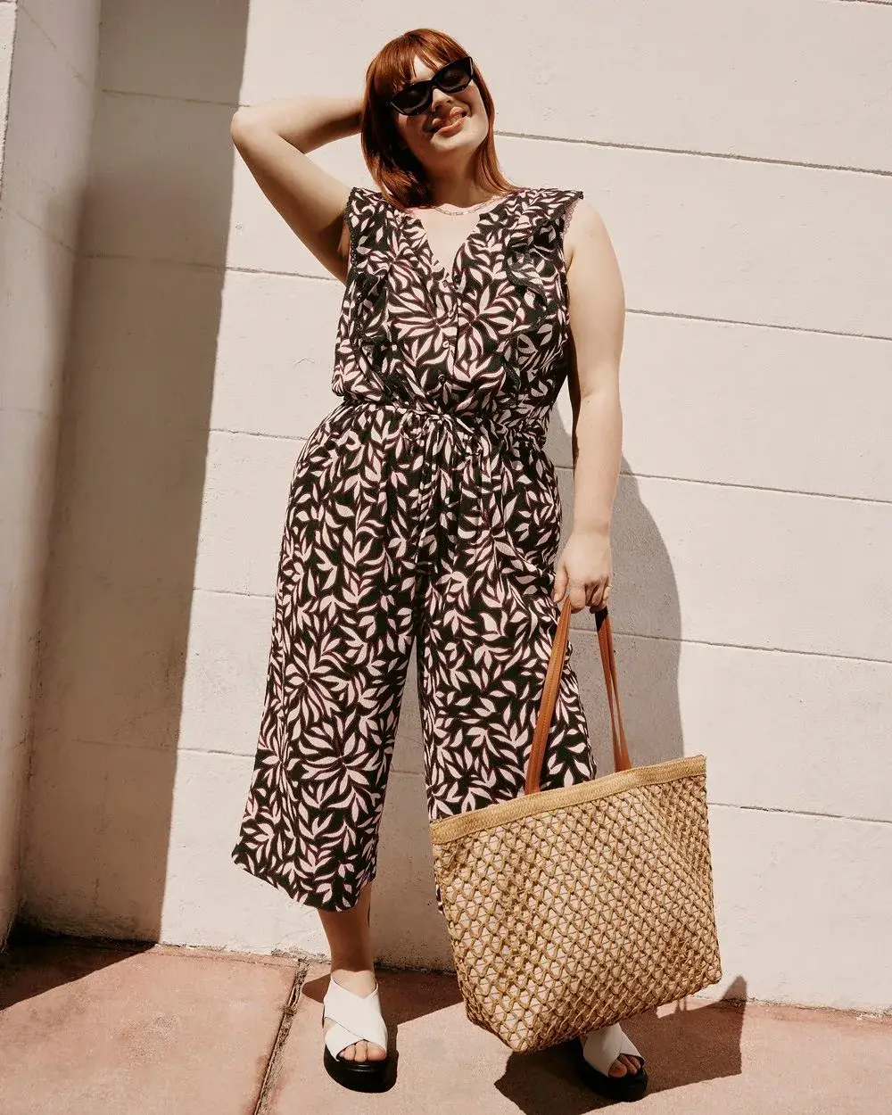 Knit Cropped Leg Jumpsuit with Flutter Sleeves