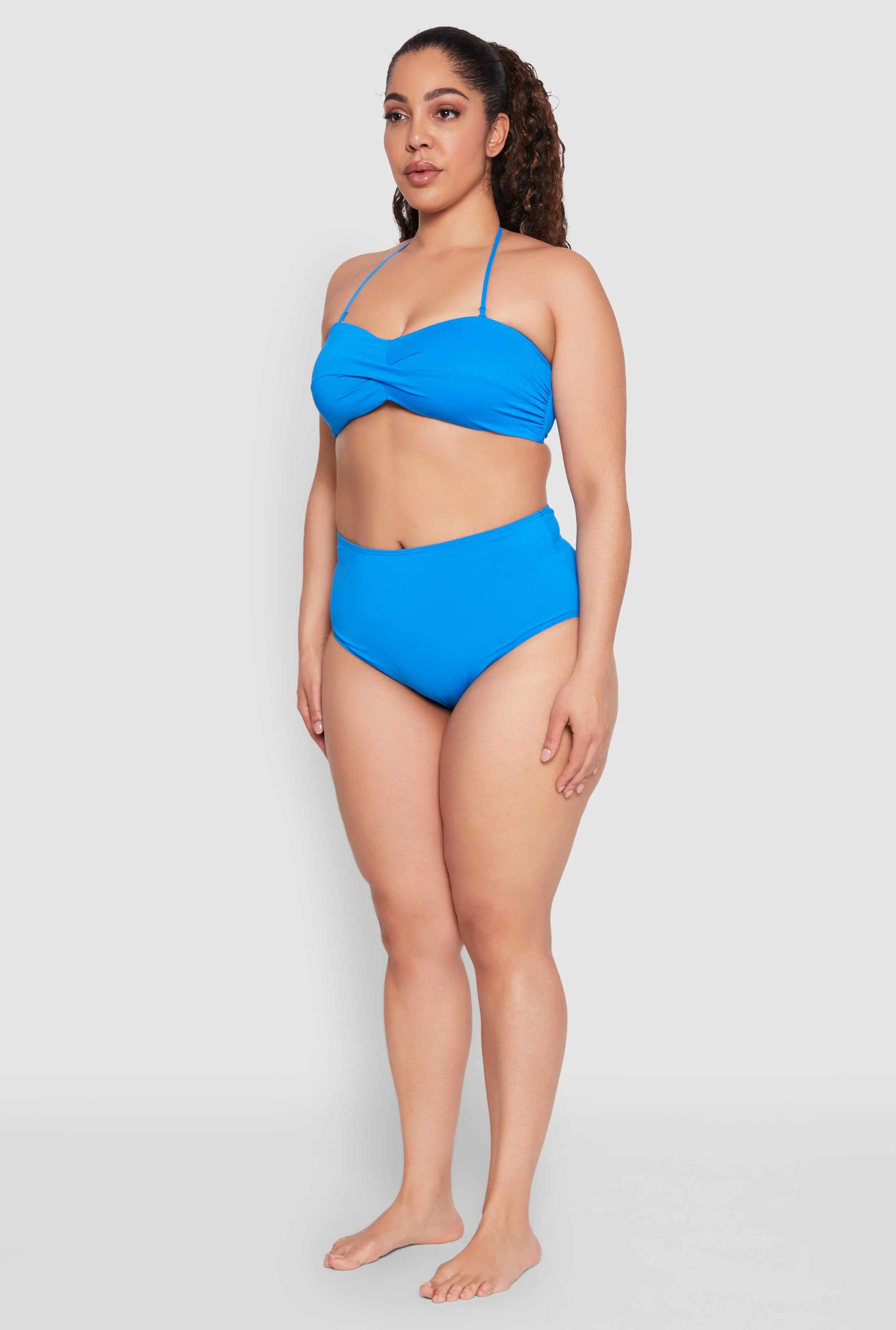 Plus Size High Waisted Swim Bikini Bottoms