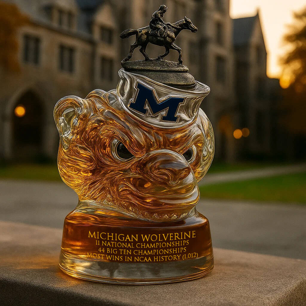 Michigan Wolverine Whisky Bottle