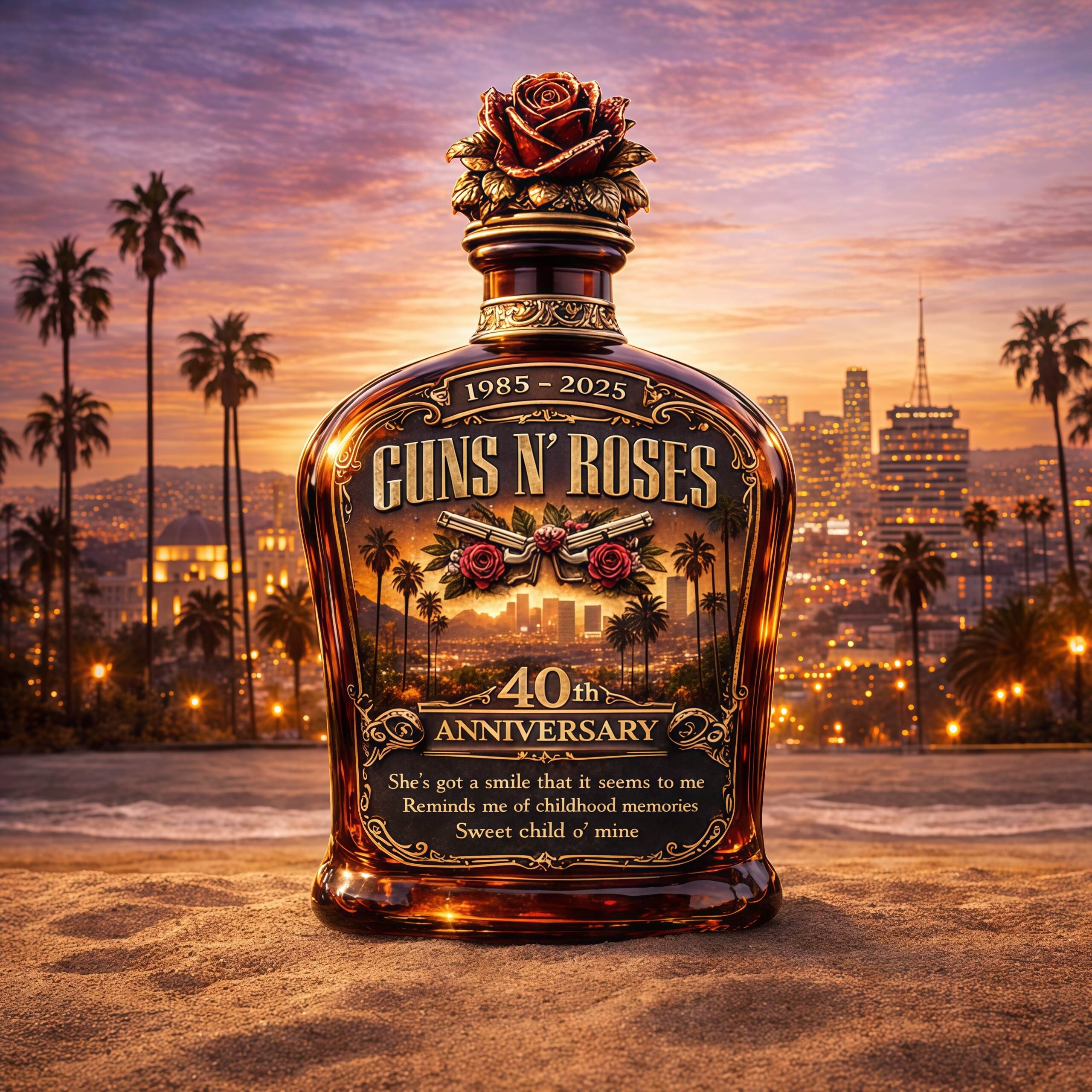 Guns N' Roses 40th Anniversary Theme Bottle