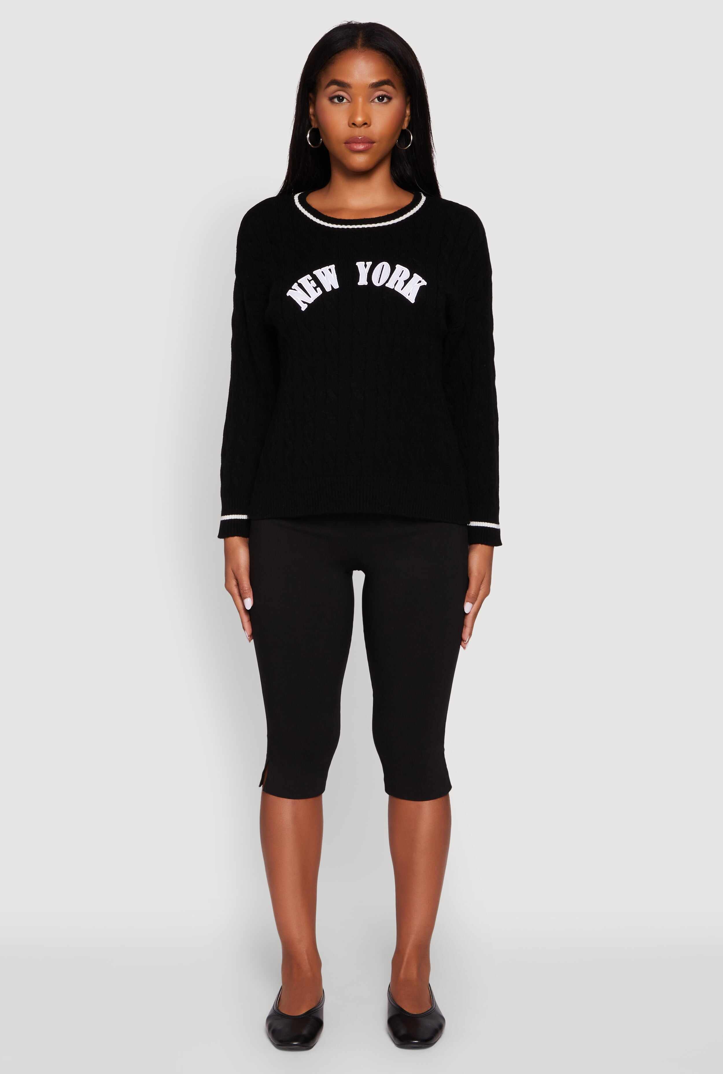 New York Graphic Cable Knit Sweater