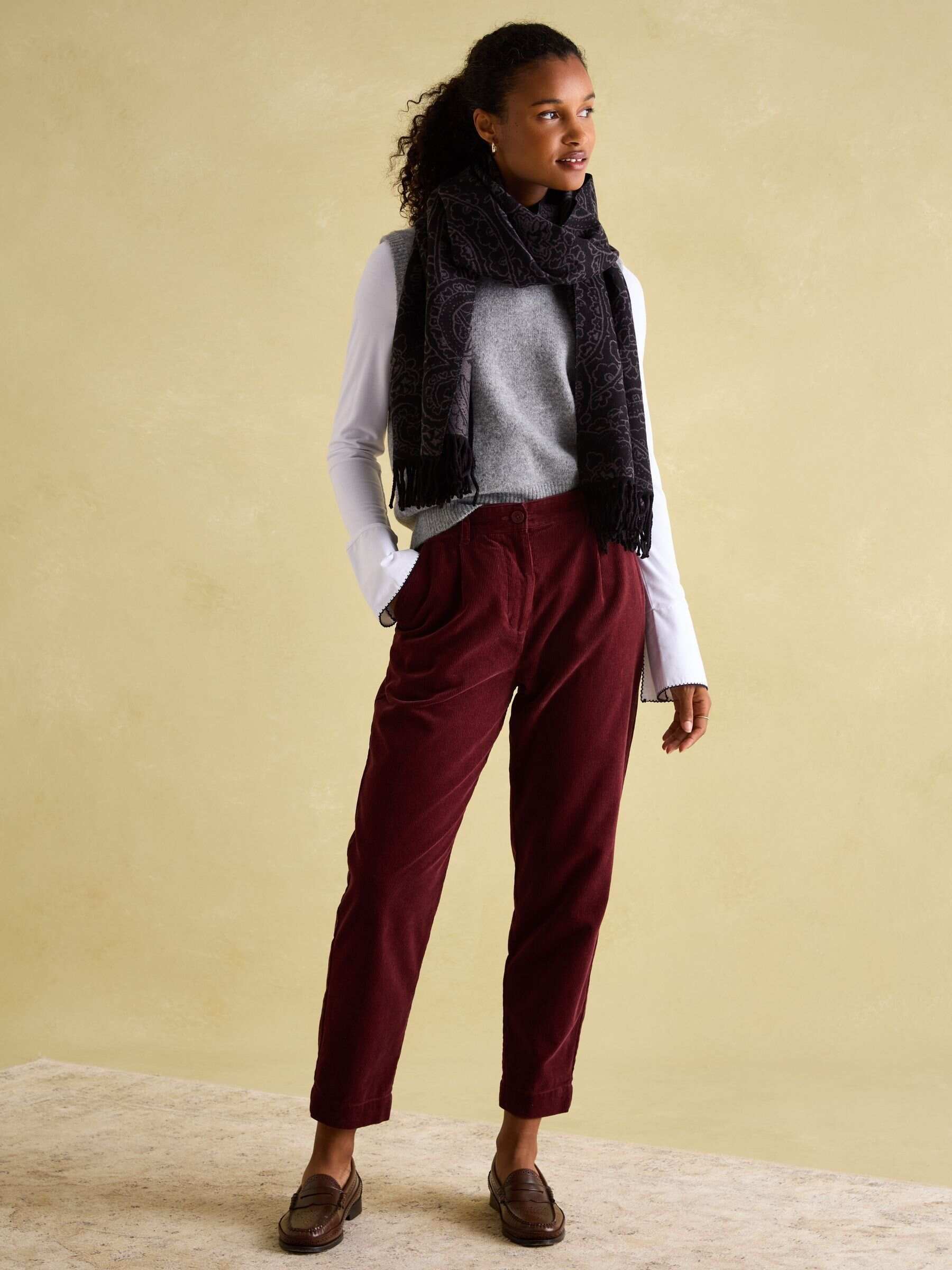 Elissa Black & Grey Double-Sided Jacquard Scarf