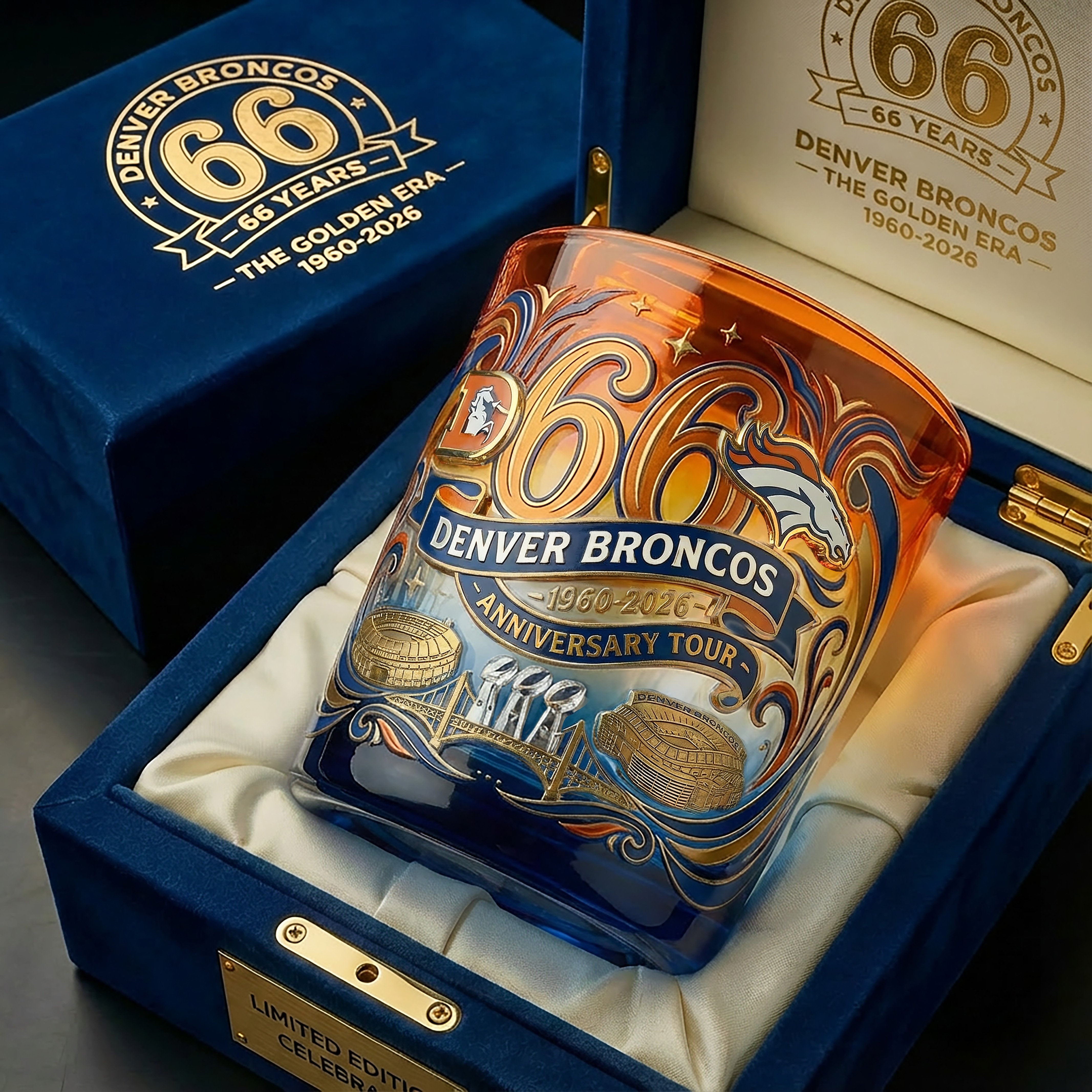 Denver Broncos 66th Anniversary Limited Edition Whiskey Glass