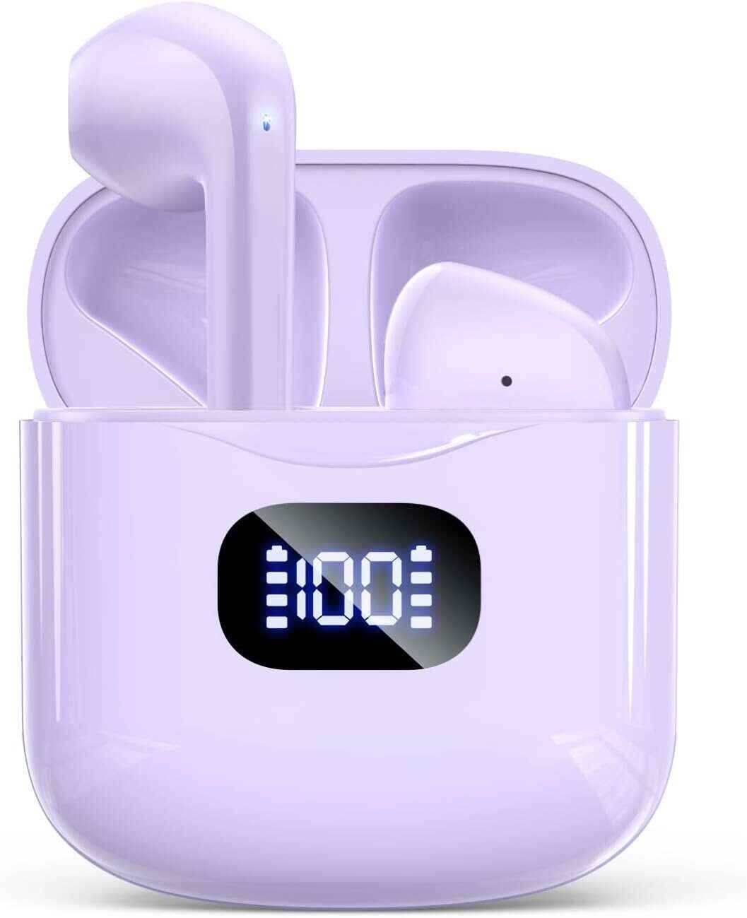 Wireless Earbuds, Bluetooth 5.3 Headphones 40Hrs Playtime with Charging Case, IPX5 Waterproof Stereo in-Ear Earphones with Microphone for iOS Android Cell Phone Sports Workout, Black