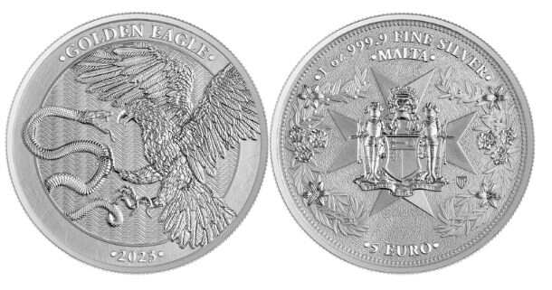 2023 Malta Golden Eagle 5 Euro 1 oz 999.9 Silver BU