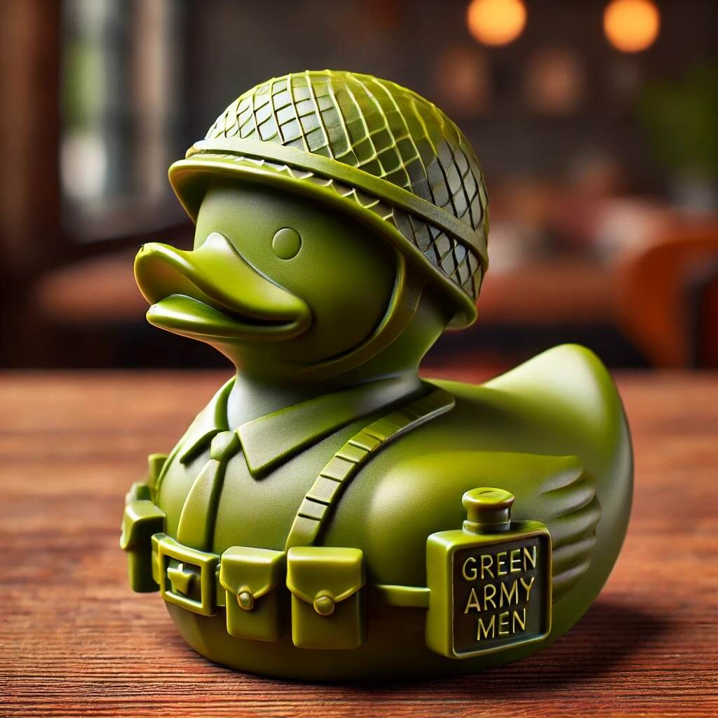 Funny Green Army Duck