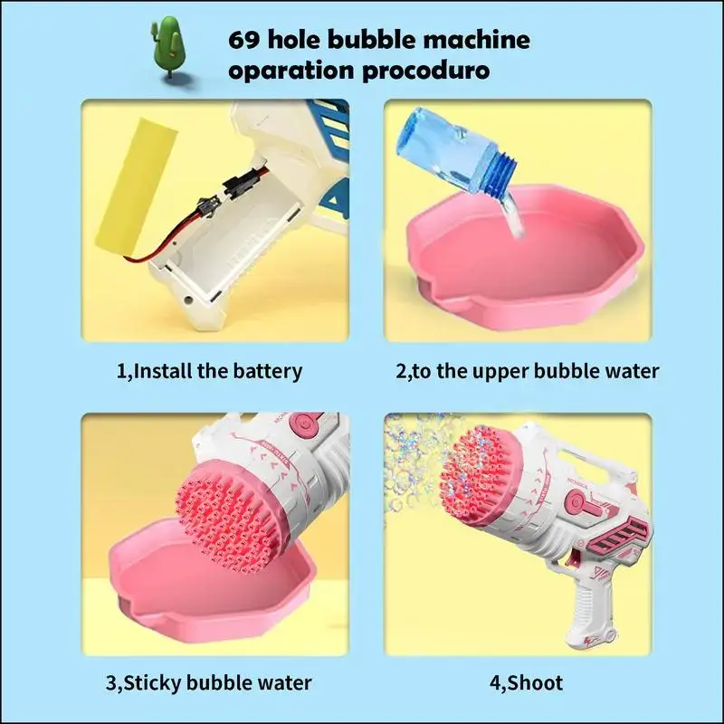 Kids' Bubble Machine, Festive & Party Supplies with Colorful Lights & Thousands of Bubbles, Outdoor Toy Gifts for 4-12 Year Old Boys & Girls, Birthday Party Favors