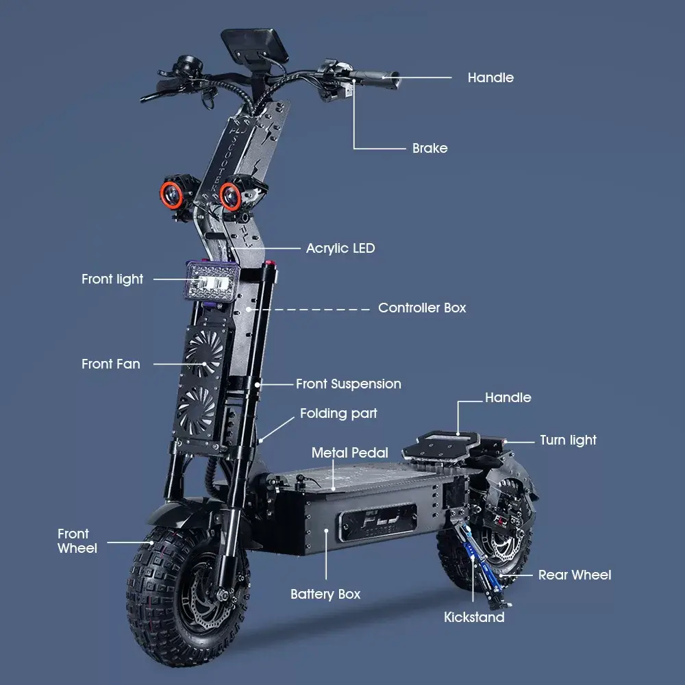 Latest 14inch fat wheel 10000W Fat Tire Electric Scooter with Top Speed 66MPH