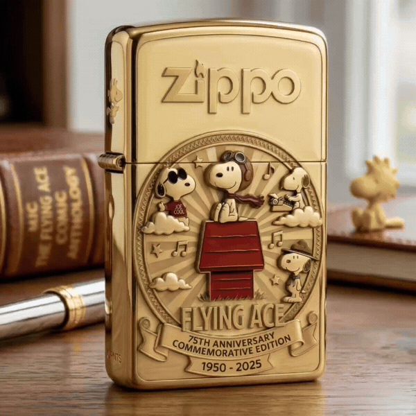 Peanuts 75th Anniversary – Gold Zippo Collector's Edition ✨🔥
