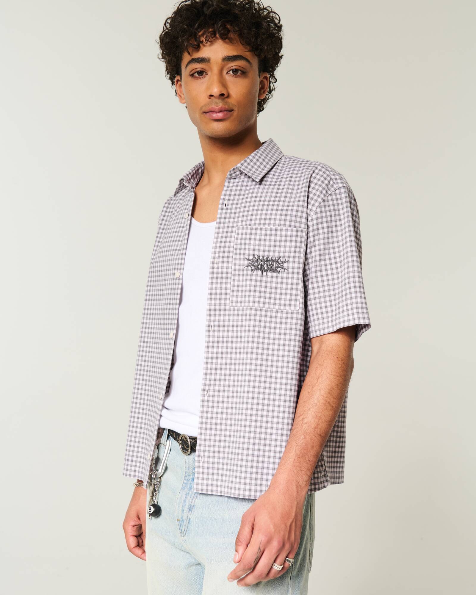 Boxy Short-Sleeve Cherry Graphic Shirt