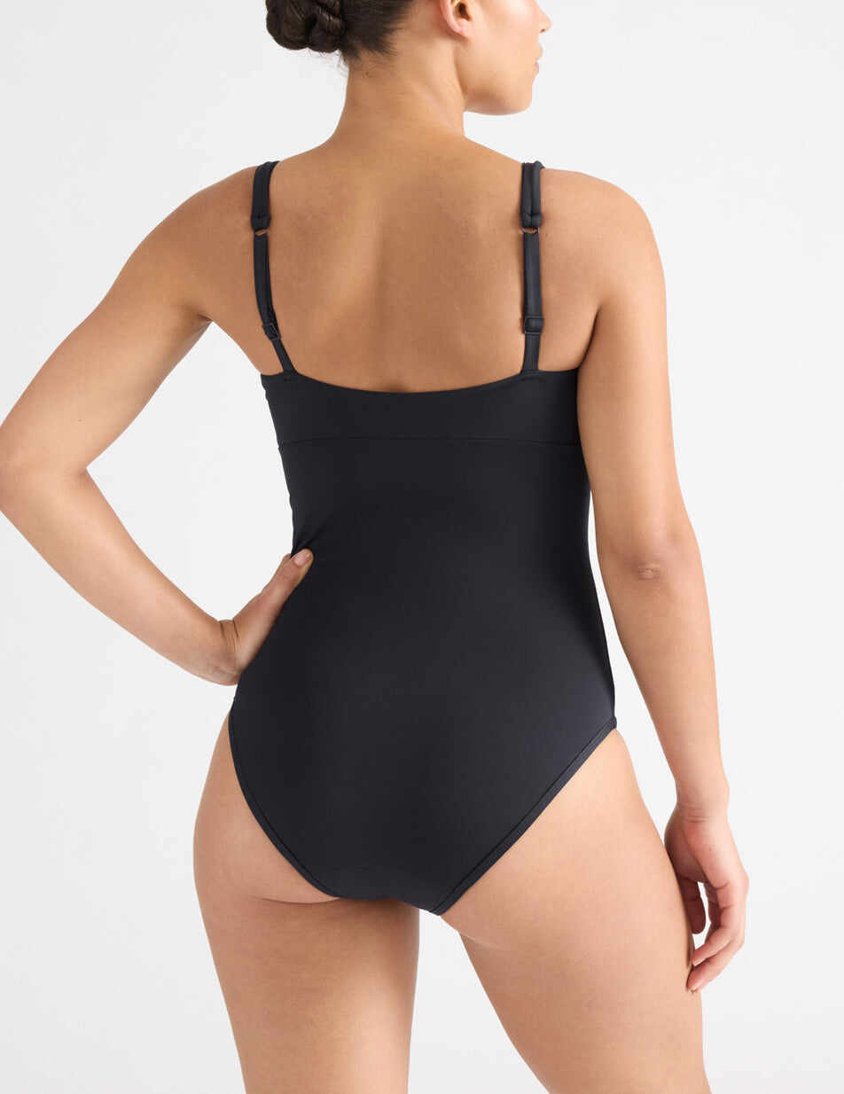 Leakproof Deep V One Piece Swimsuit - Long Torso