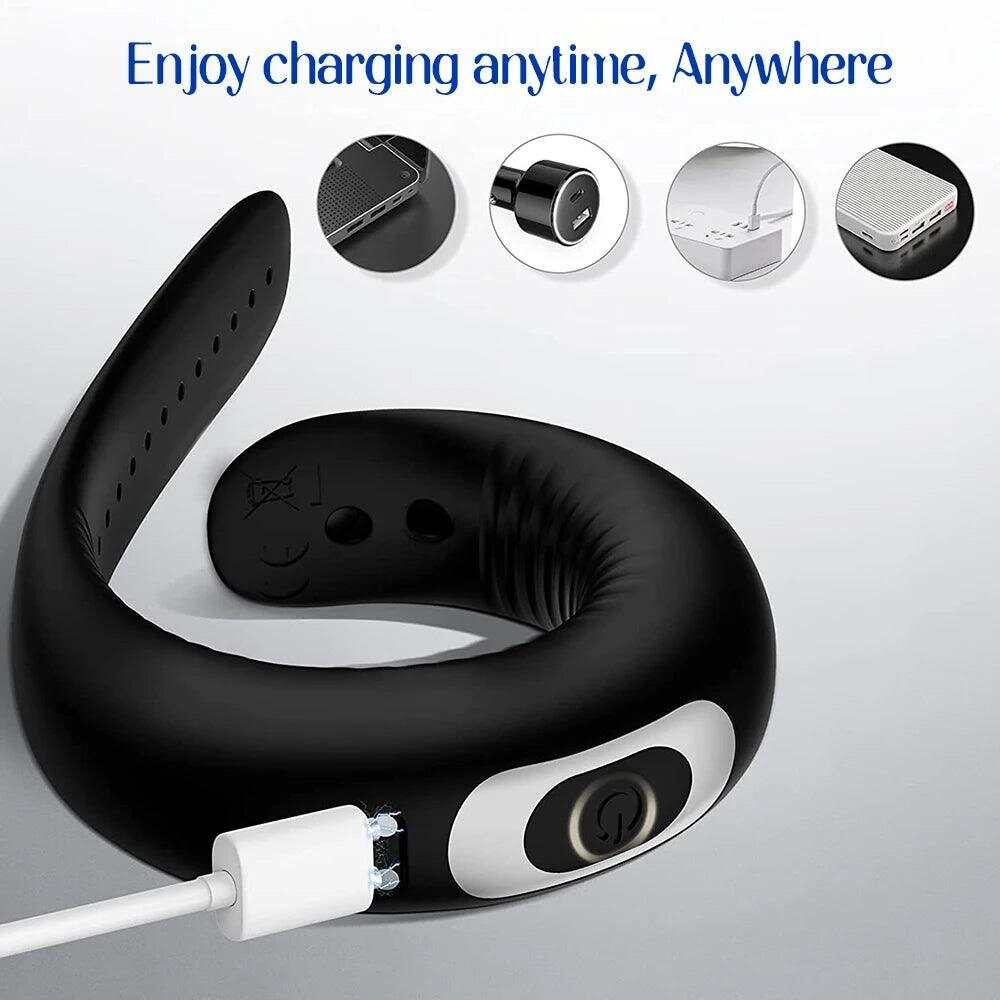 10 Vibration Silicone Vibrating Cock Ring – Remote Control & Waterproof