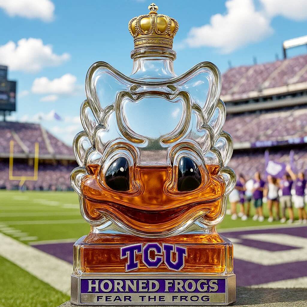 TCU Horned Frogs Mascot Limited Edition Whiskey Bottle