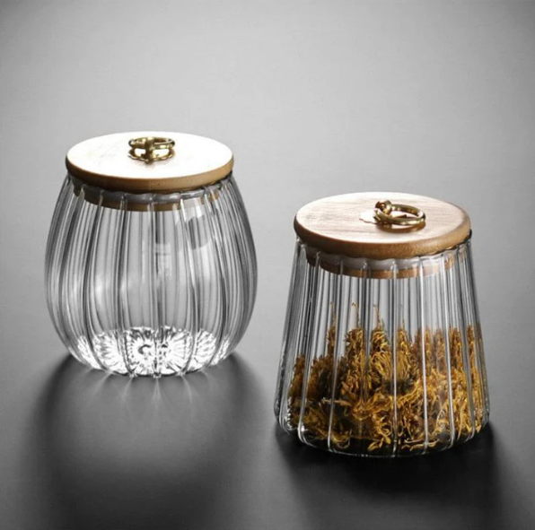 Charm Ripple Glass Storage Jars with Lid