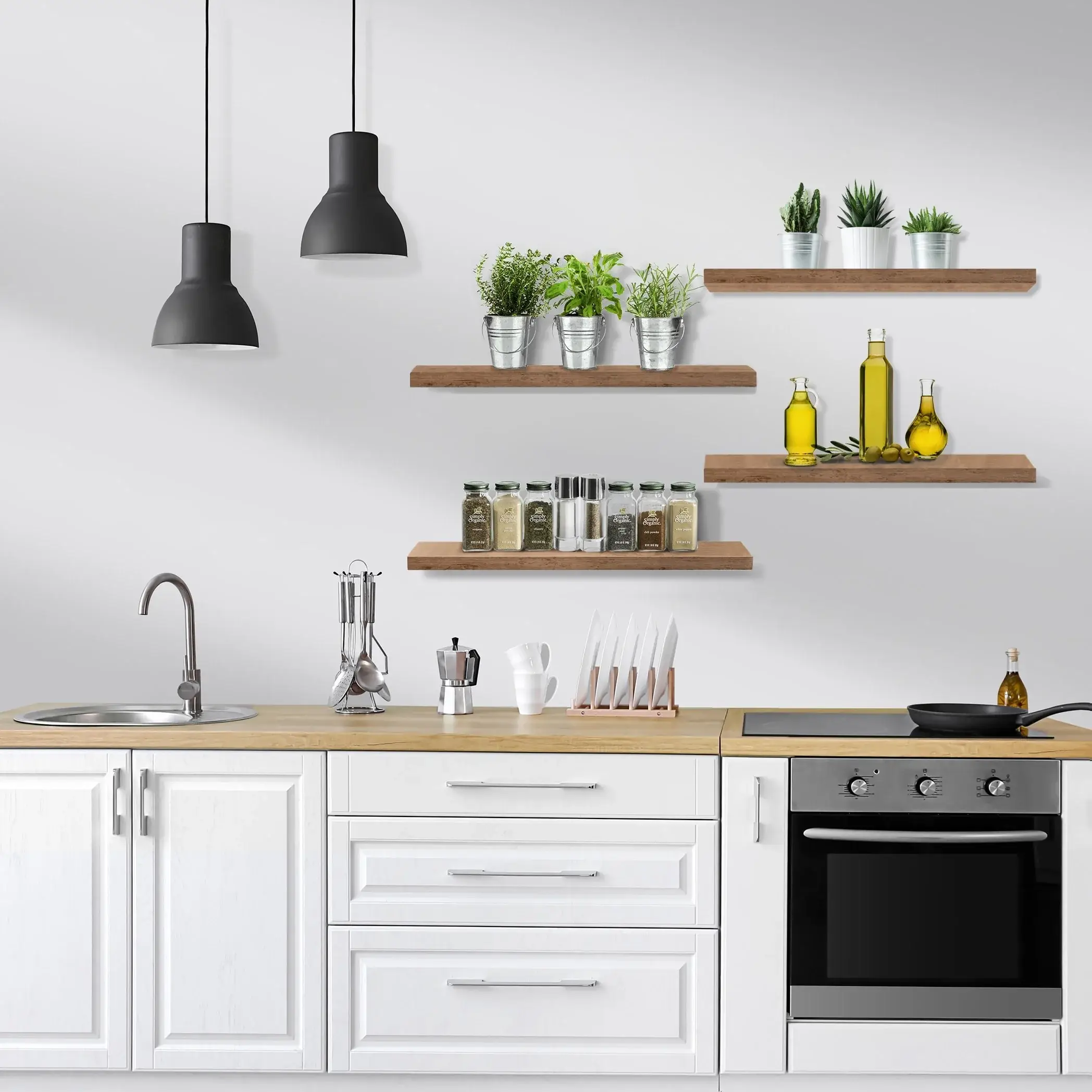 Sorbus Floating Wall Shelves Wall Mounted (4 Pack)