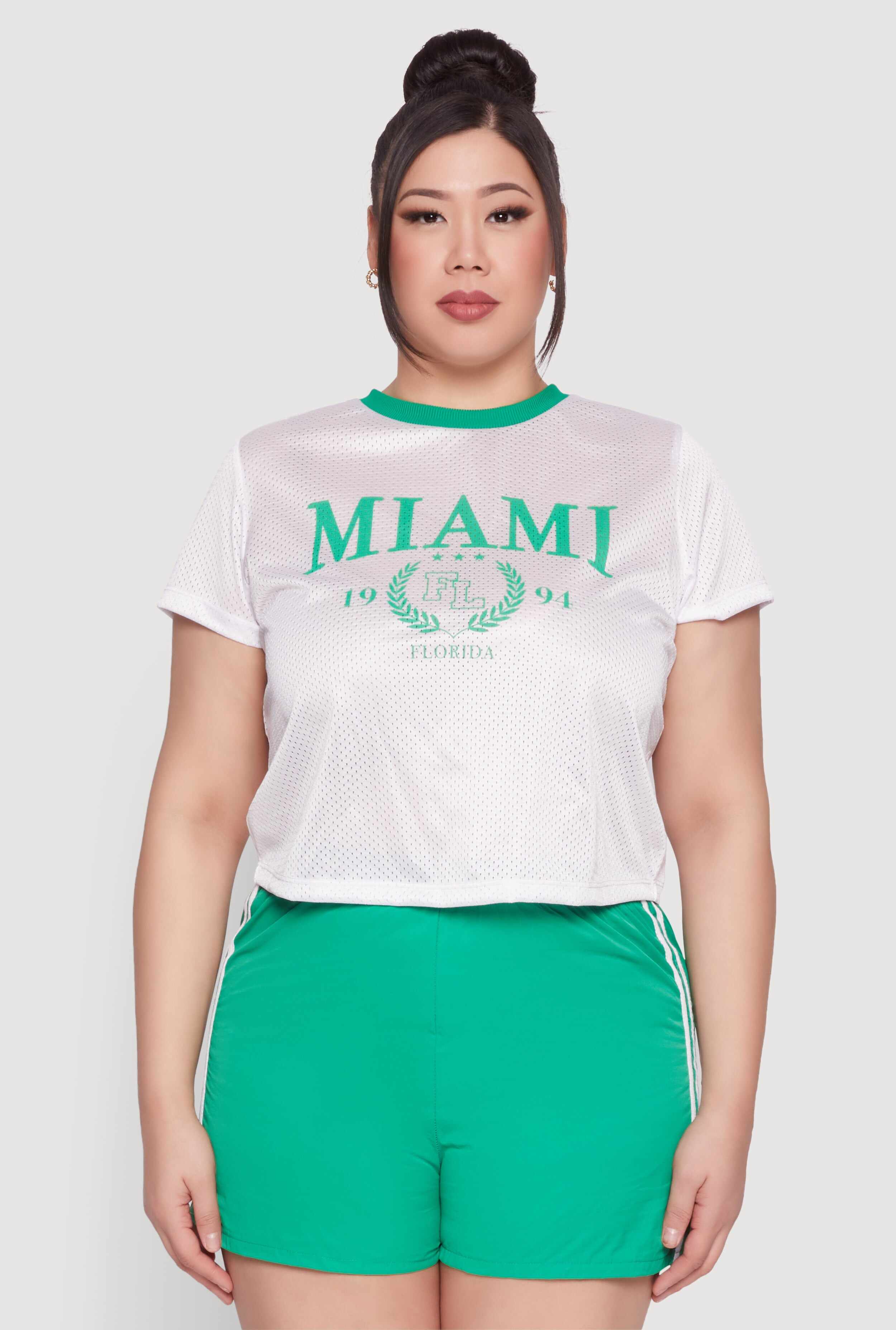 Plus Size Almost Famous Contrast Trim City Graphic Jersey
