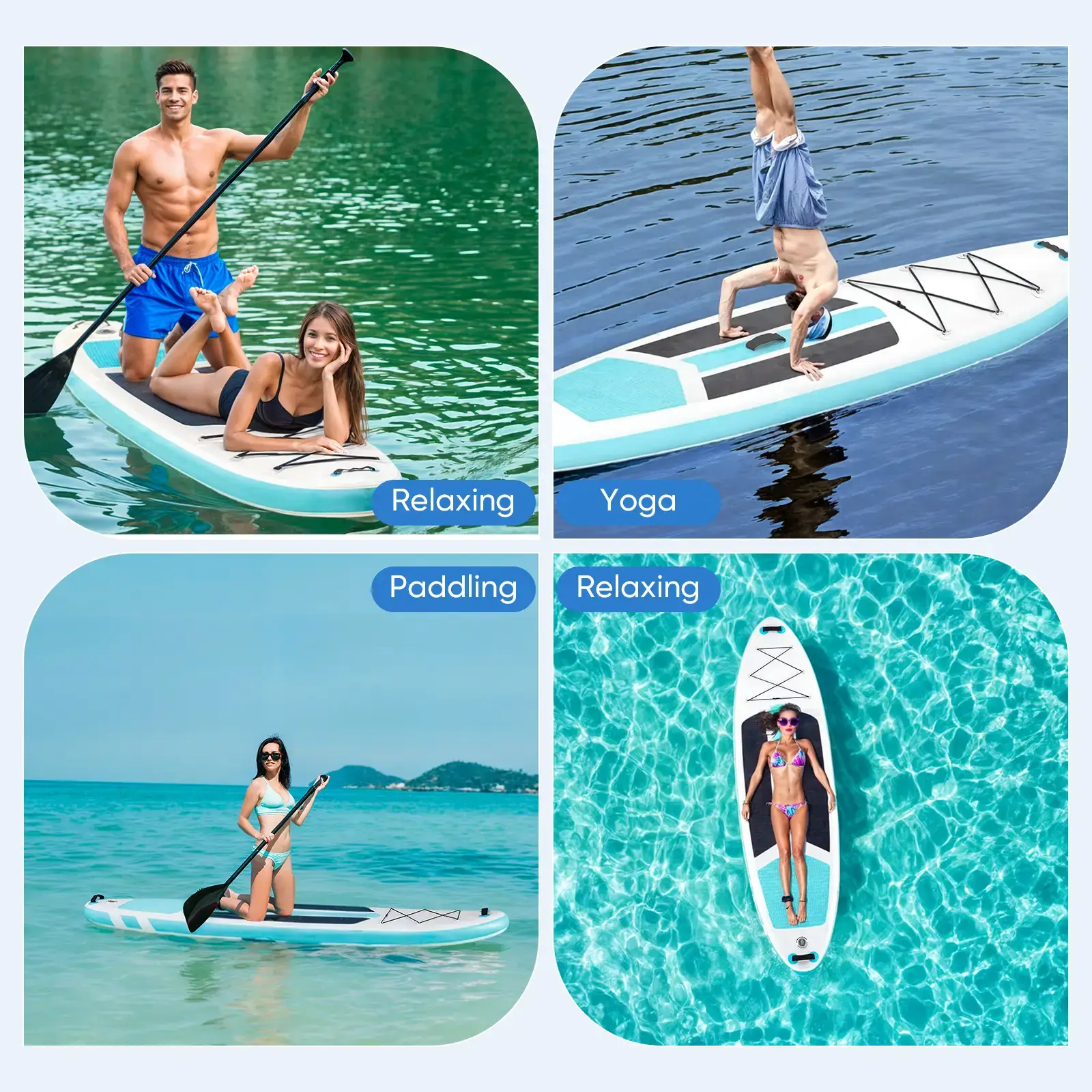 Premium SUP Inflatable Stand Up Paddle Board with 2-in-1 Paddle, Wide Stable Design, Non-Slip Comfort Deck for Adults & Youth, Non-Slip Comfort Deck