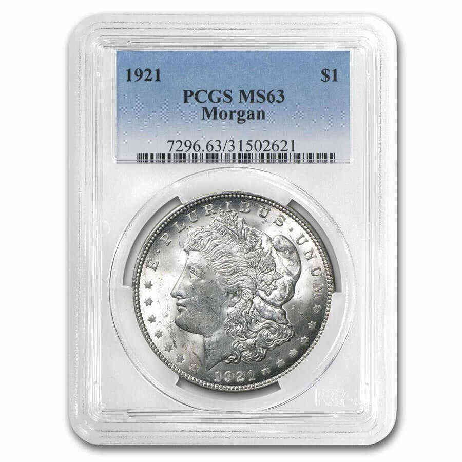 1921 Morgan Commemorative Silver Dollar PCGS MS63
