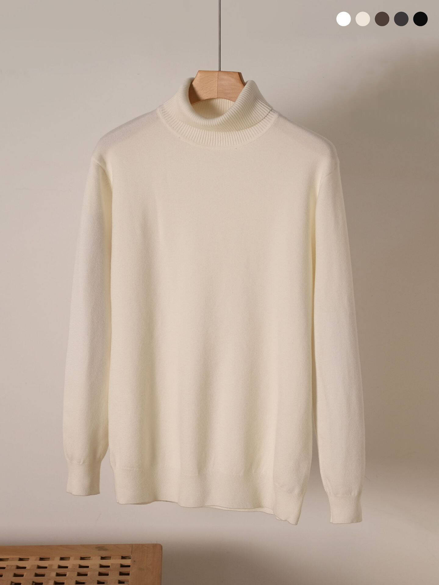2026 Autumn/Winter New Men's High-neck Sweater Knitted Shirt Men's Underwear Base Shirt Casual Solid Color Pullover Sweater