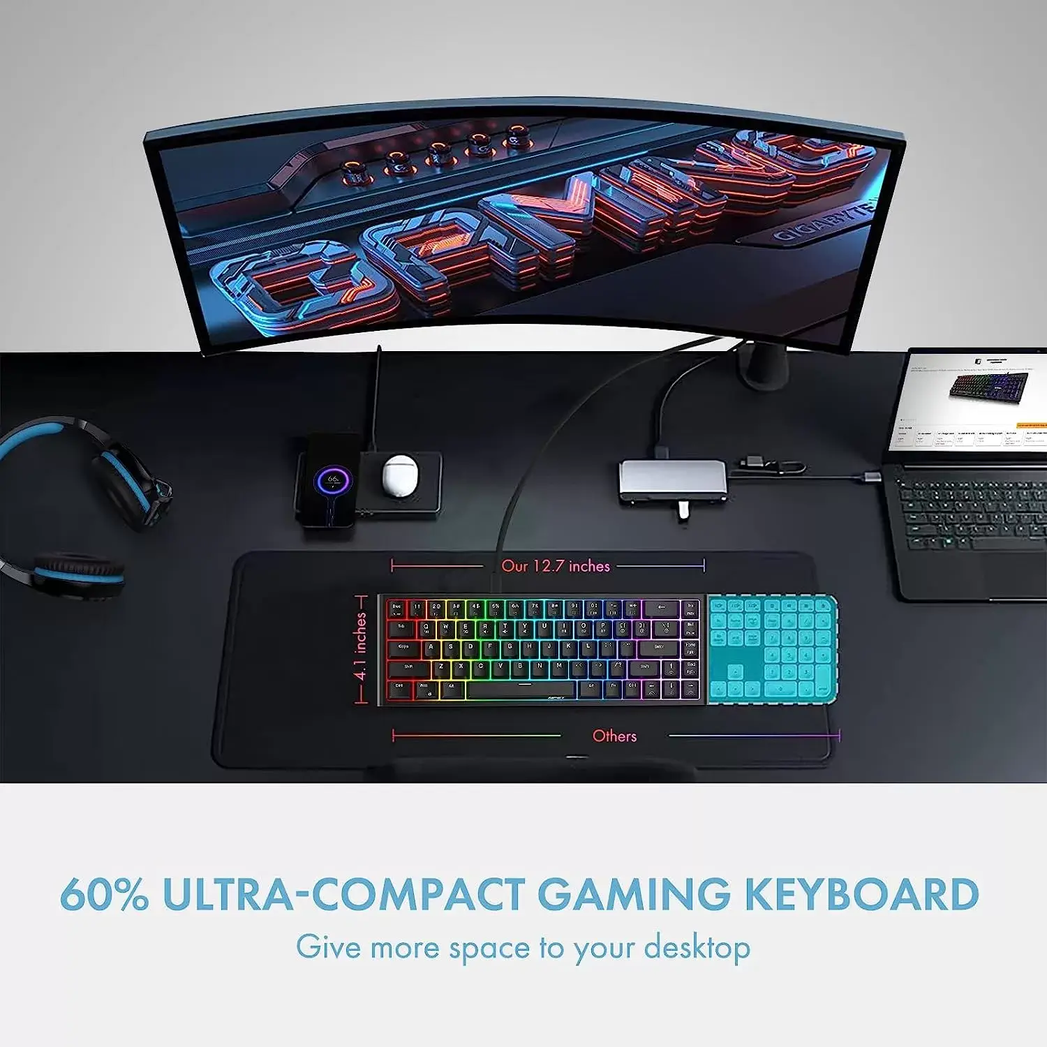 NPET K10 Wired Gaming Keyboard, LED Backlit, Spill-Resistant Design, Multimedia Keys, Quiet Silent USB Membrane Keyboard for Desktop, Computer, PC (Black)