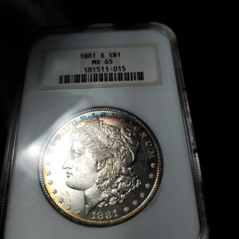 1881 S  Morgan Silver Dollar NGC  MS65  Beautiful Toning  - lot# 264