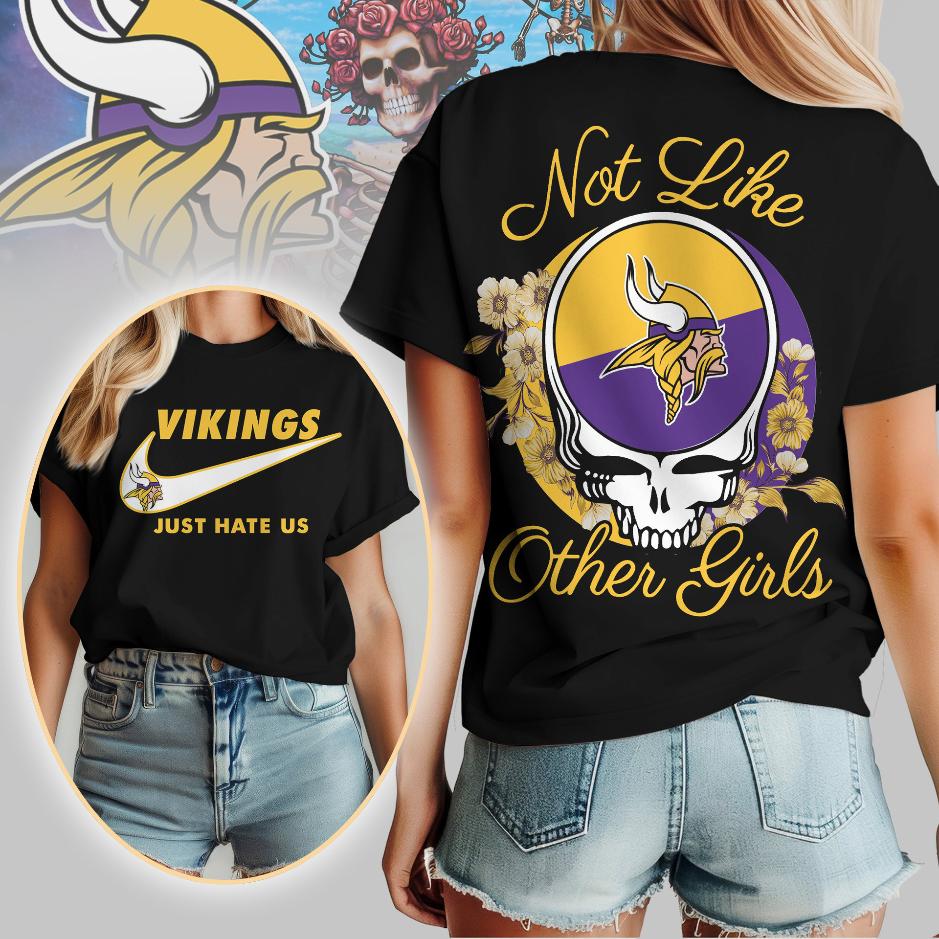 Minnesota Vikings | Premium NFL Not Like Other Girls Women's Shirt TD