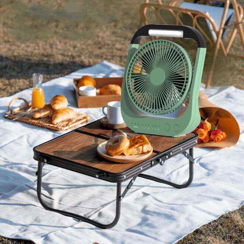 1pc USB Desk Fan, 10000mAh Rechargeable Battery Operated Fan, 4 Speeds Table Fan, 180°Rotation, LED Light, Timer, Portable Fan For Camping,Traveling
