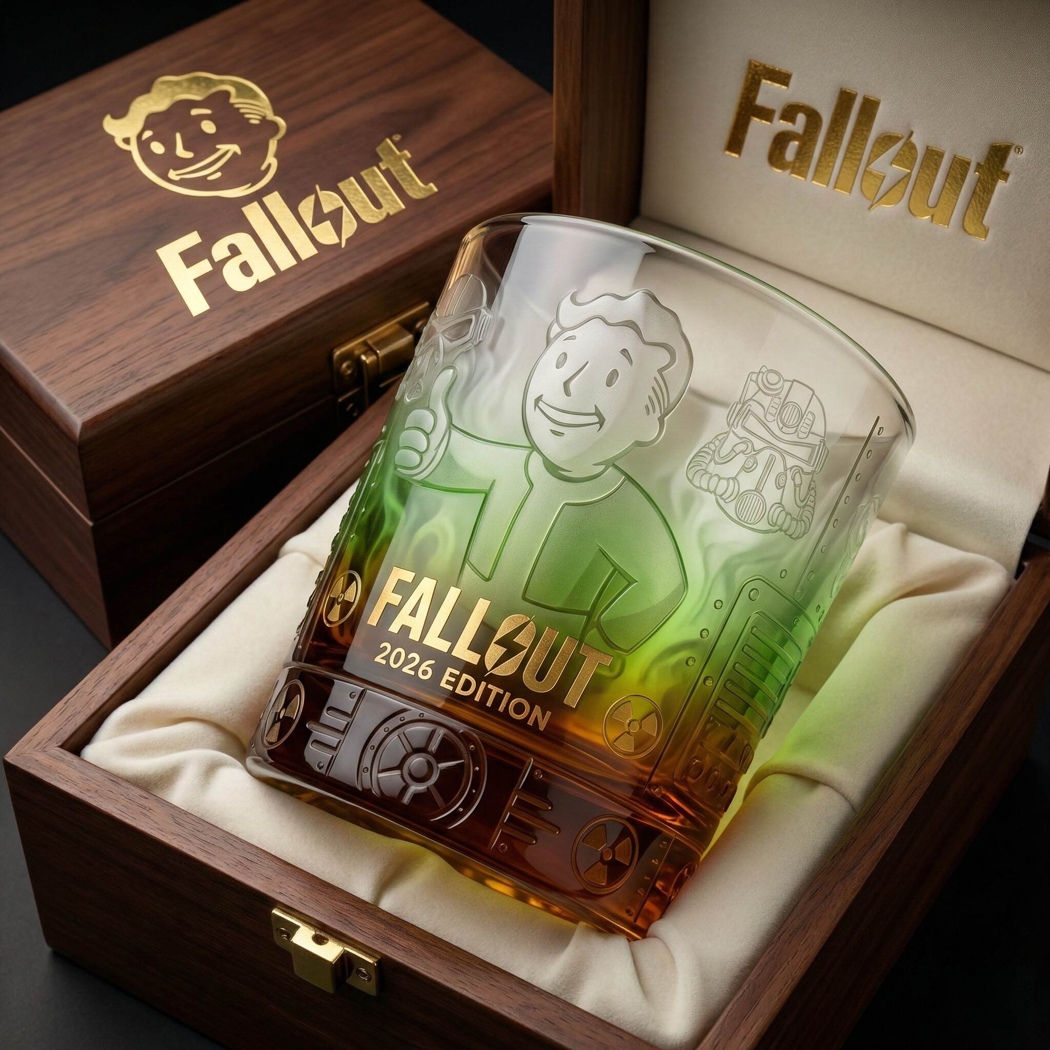 Fallout T-51 Power Armor Wasteland Collector Whiskey Glass