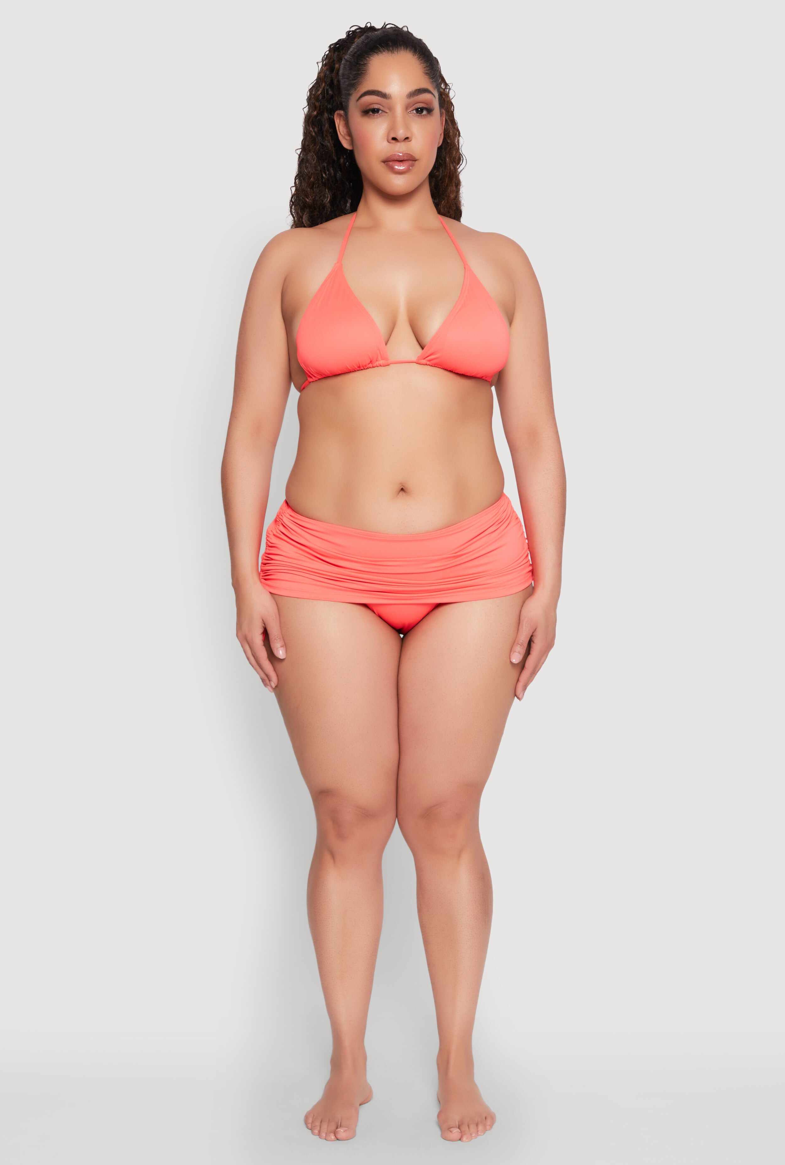 Plus Size Tie Back Halter Bikini Top