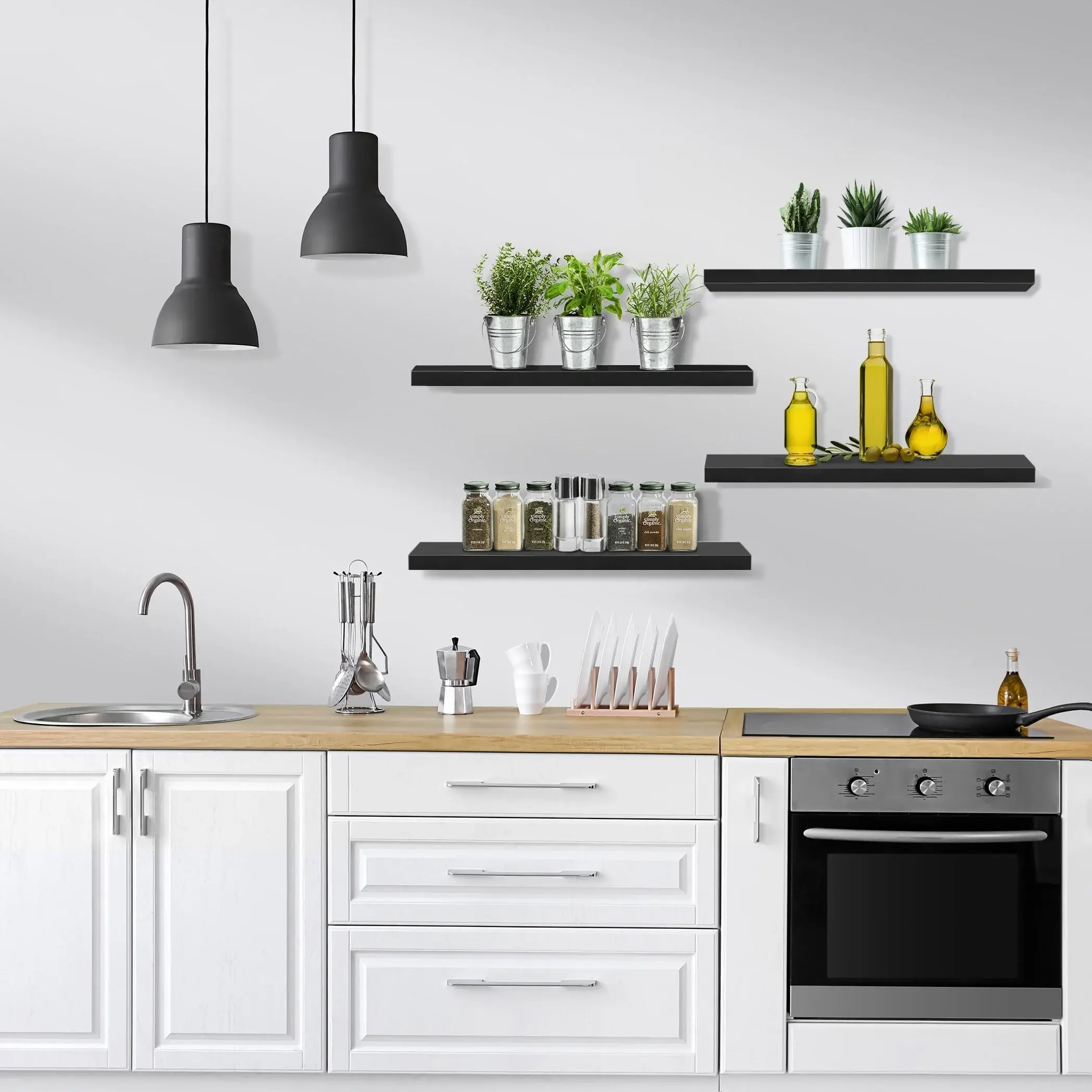 Sorbus Floating Wall Shelves Wall Mounted (4 Pack)