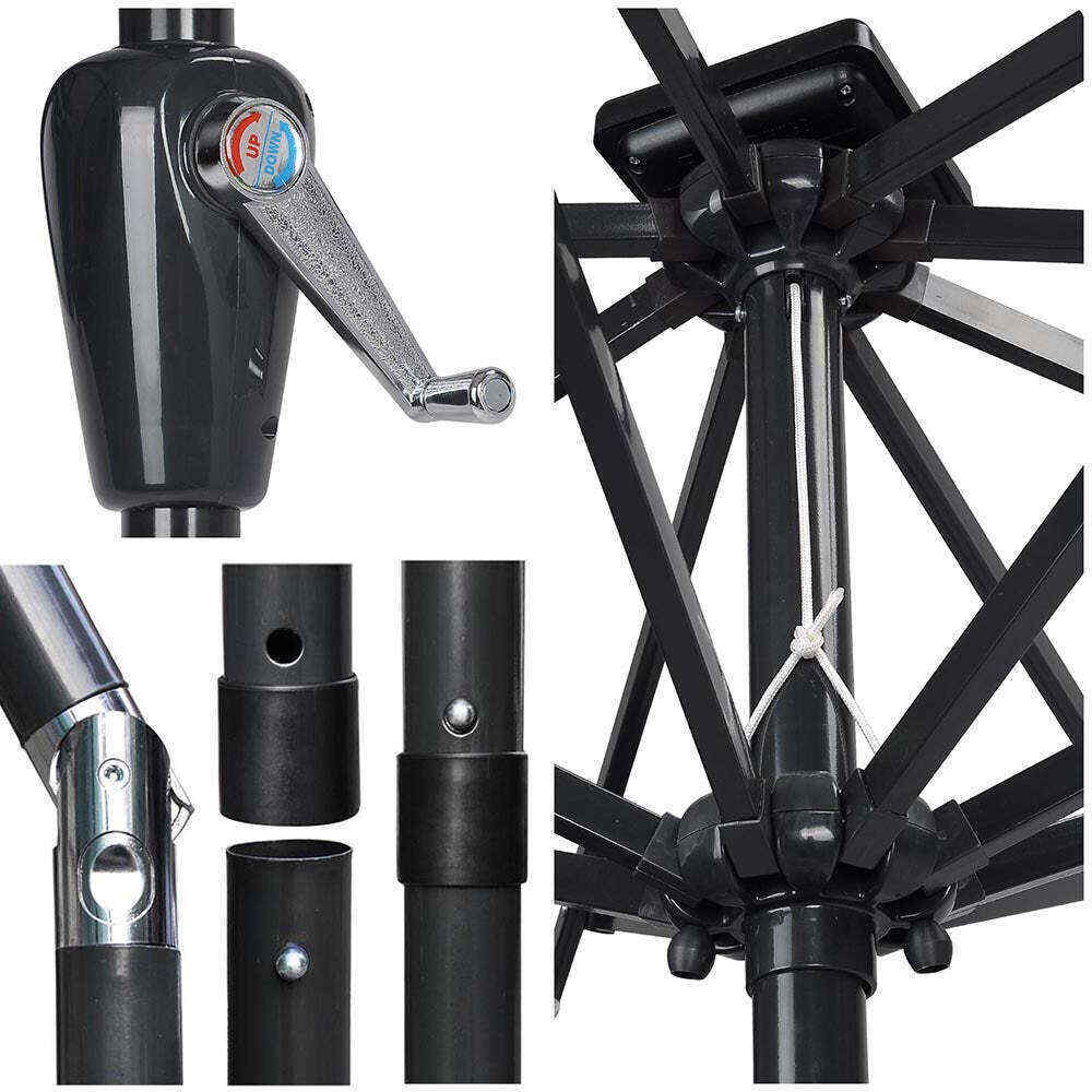 Yescom 9ft Solar LED Market Tilt Patio Umbrella