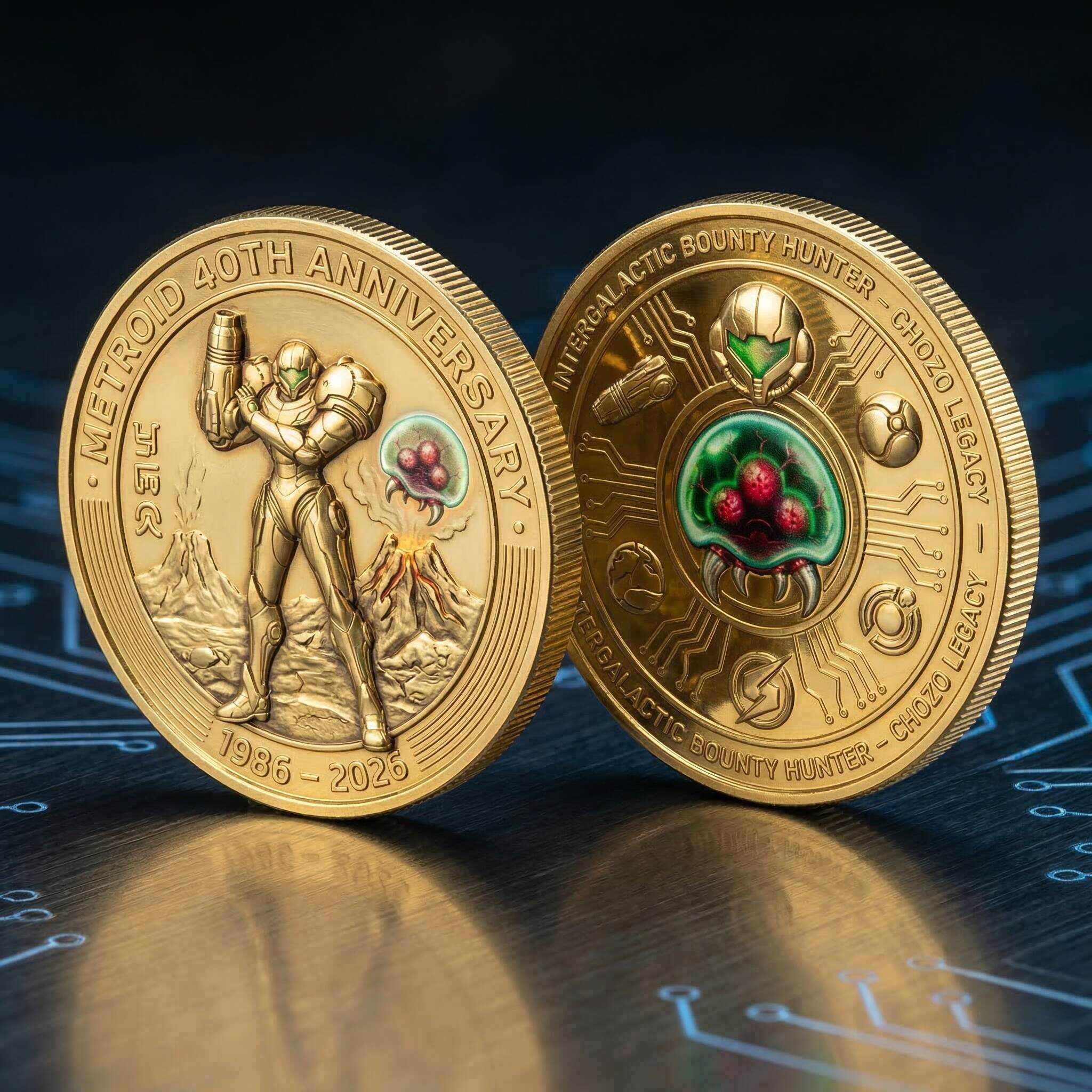 Metroid 40th Anniversary Galactic Bounty Hunter Collector Coin
