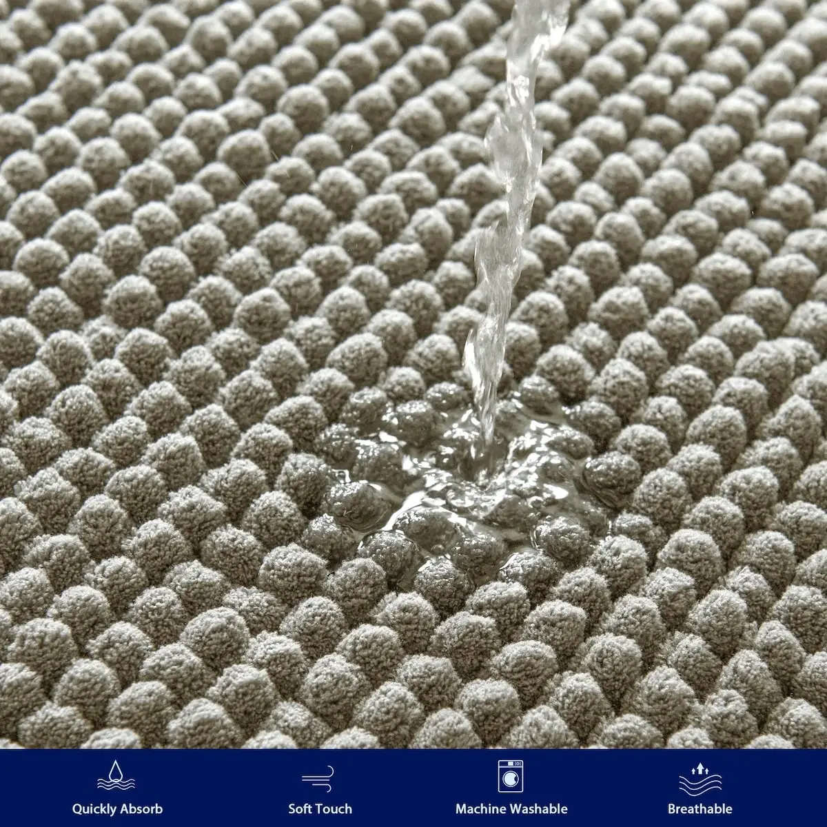 Subrtex Luxury Chenille Bath Rugs Soft Bathroom Mats