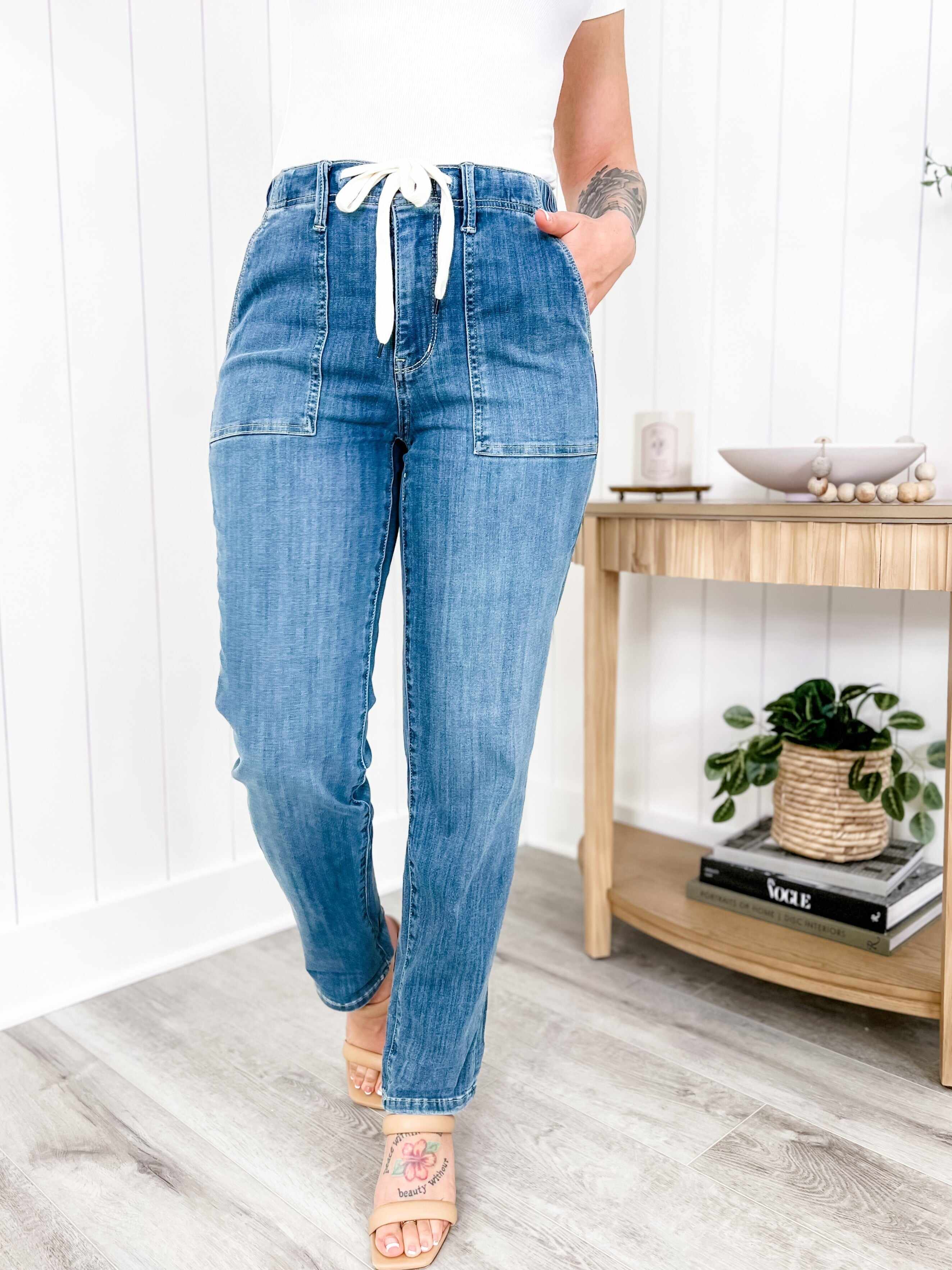 Airplane Mode Medium Wash Pull On Joggers
