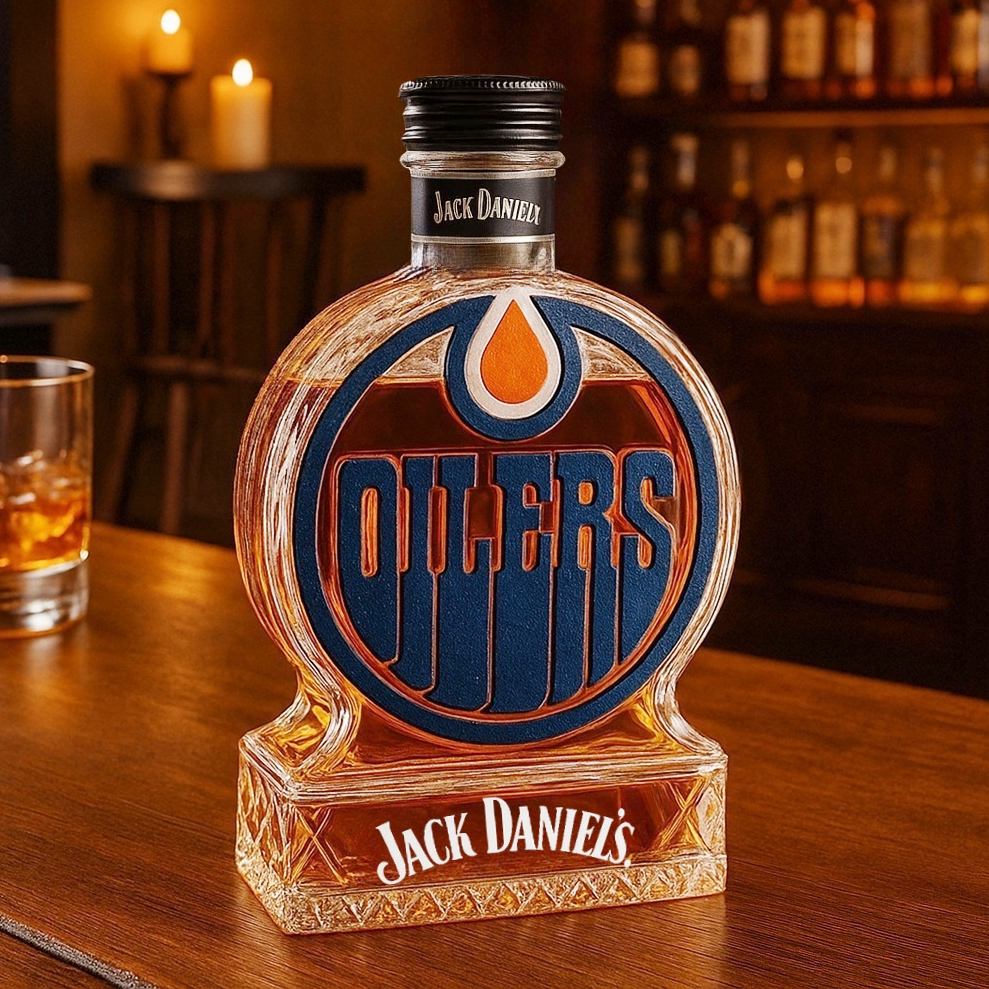 Edmonton Oilers Whiskey Bottle