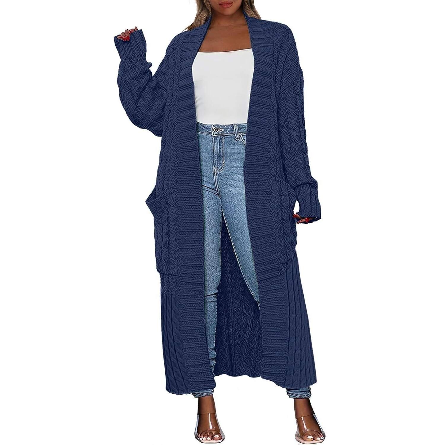 🔥 Last Day For Clearance !-Women's Long Cardigan 2026 Oversized Coat Long Sleeve Open Cardigan Knitted Extra