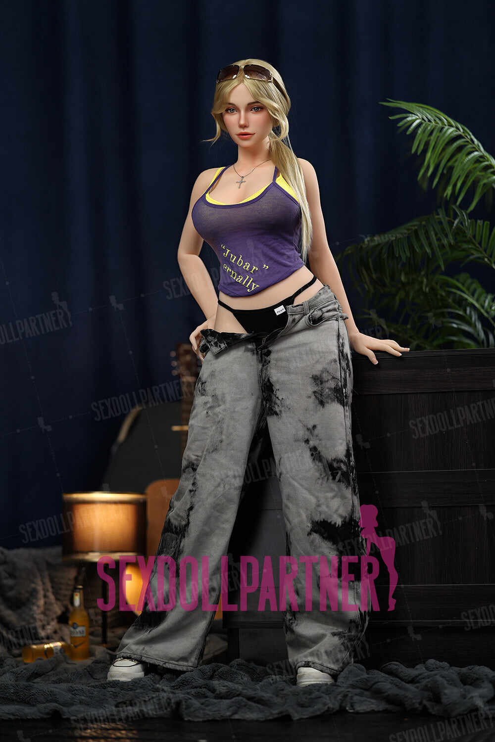 EU Stock - RIDMII Unique Design Nyx 5ft38/ 164cm 1129E ROS Soft Silicone Head + TPE Body Blonde Female Adult Blowjob Sex Doll Free 2nd Head