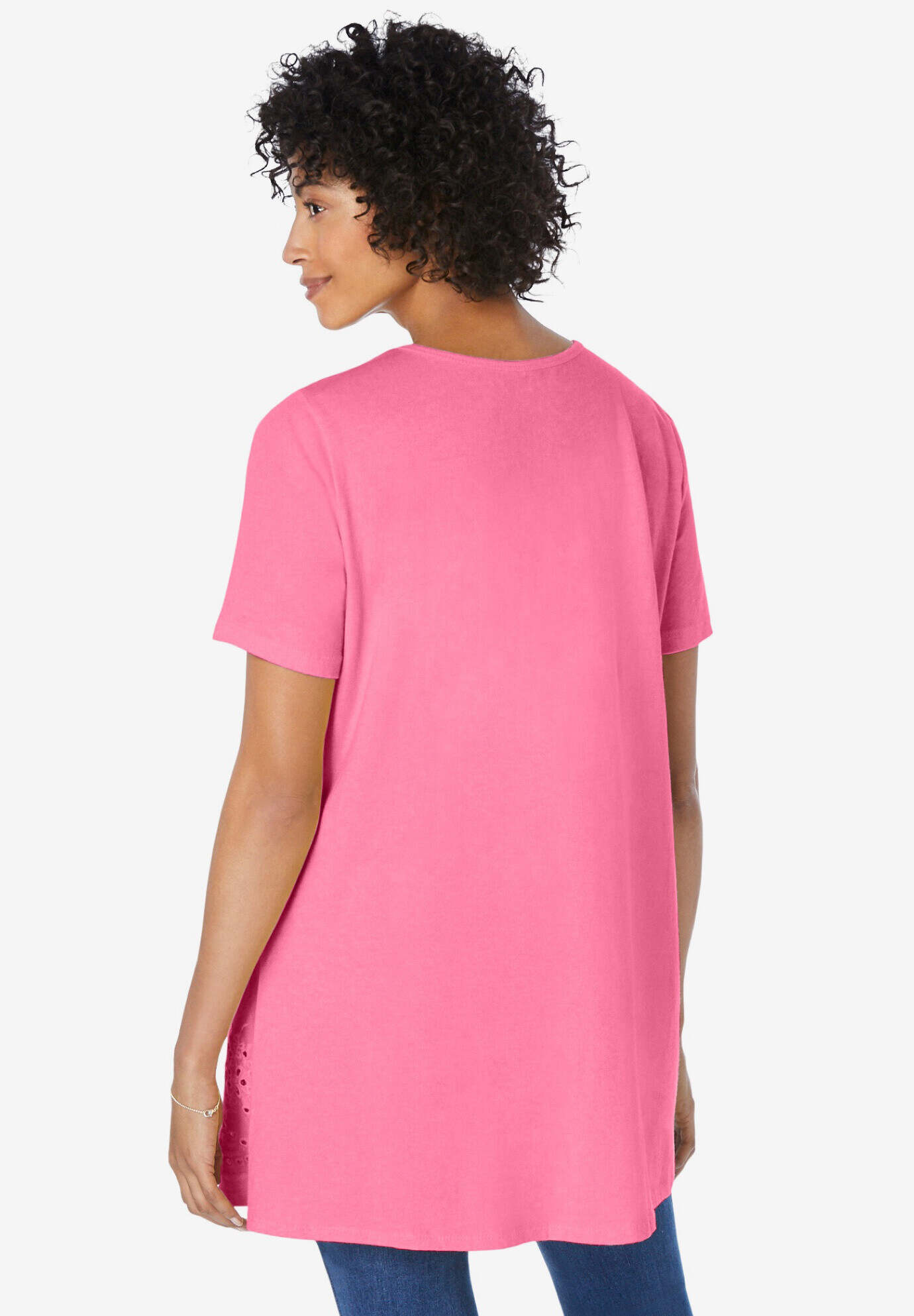 Embroidered Eyelet Pintucked Tunic